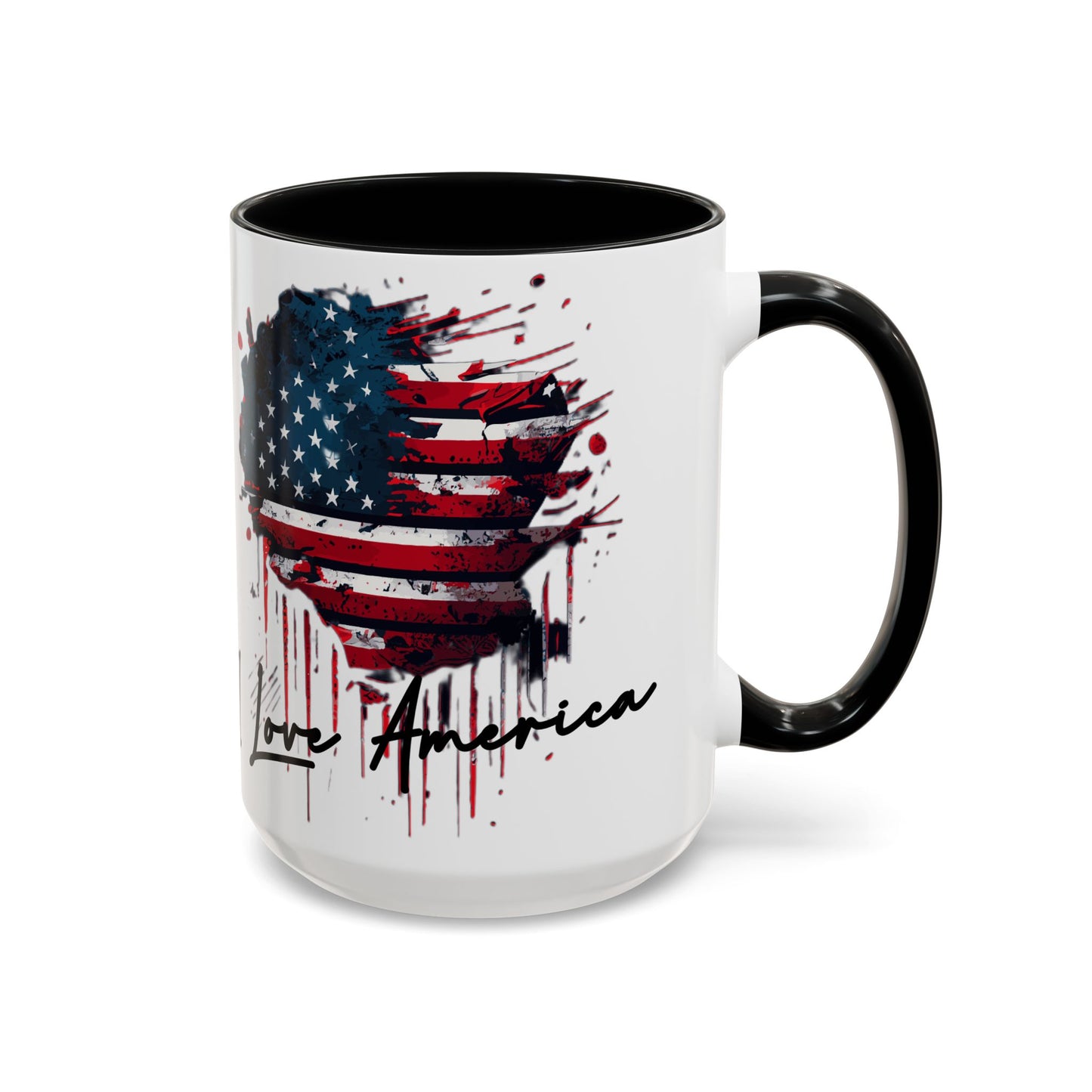 I Love America Heart Flag Coffee Mug