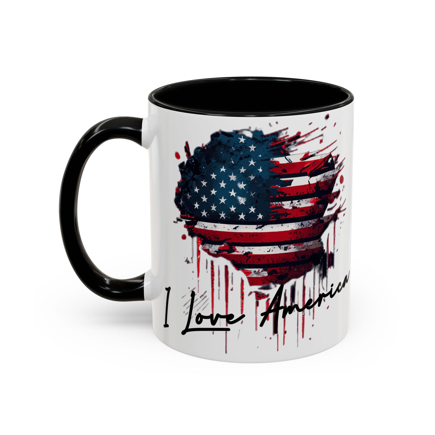 I Love America Heart Flag Coffee Mug