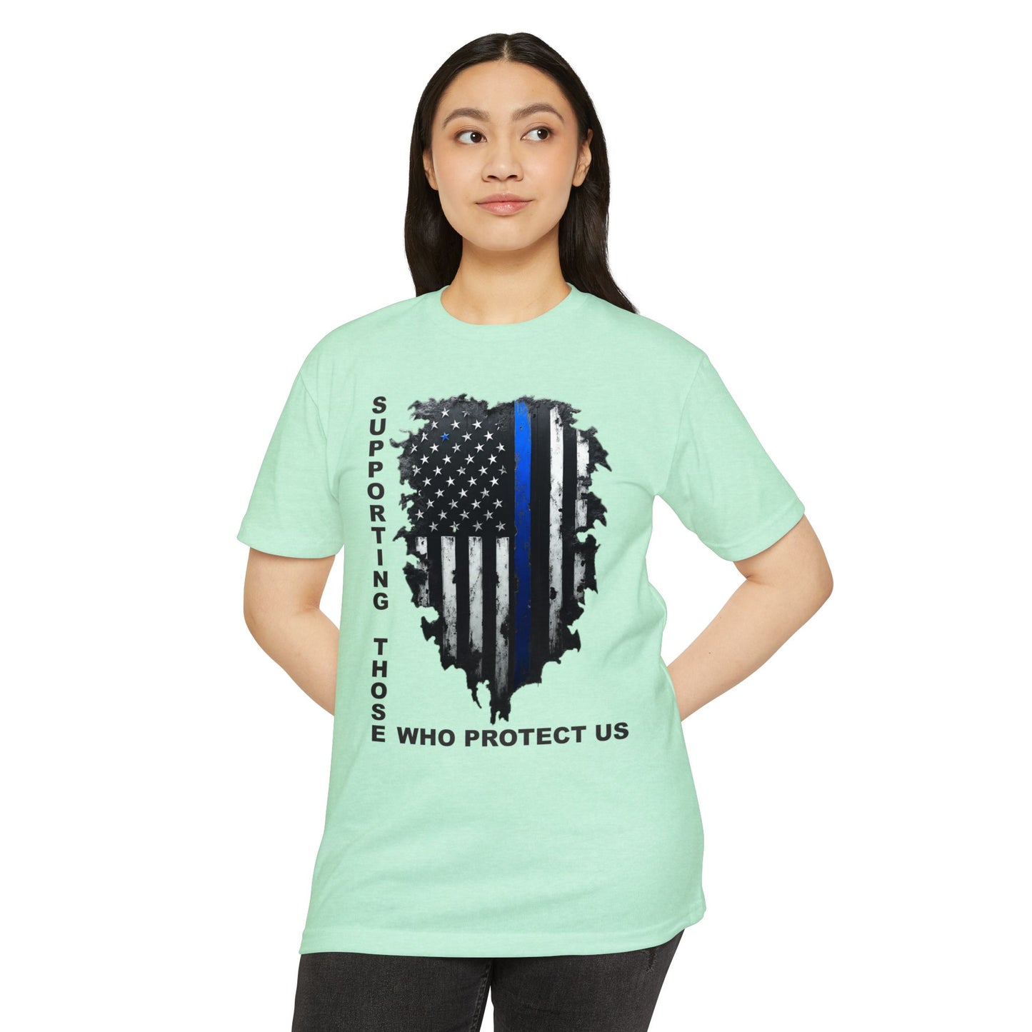 Supporting Those Who Protect Us Patriotic T-Shirt