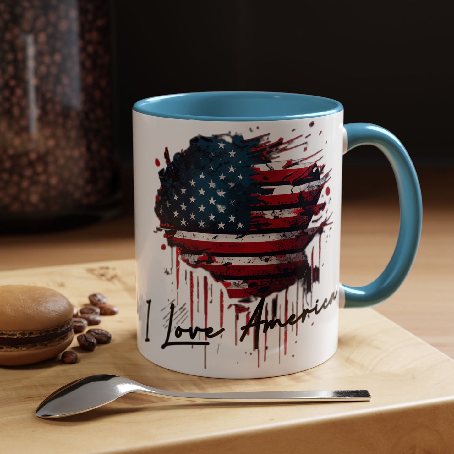 I Love America Heart Flag Coffee Mug