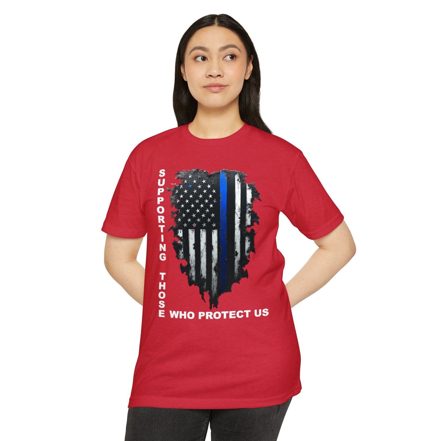 Supporting Those Who Protect Us Patriotic T-Shirt