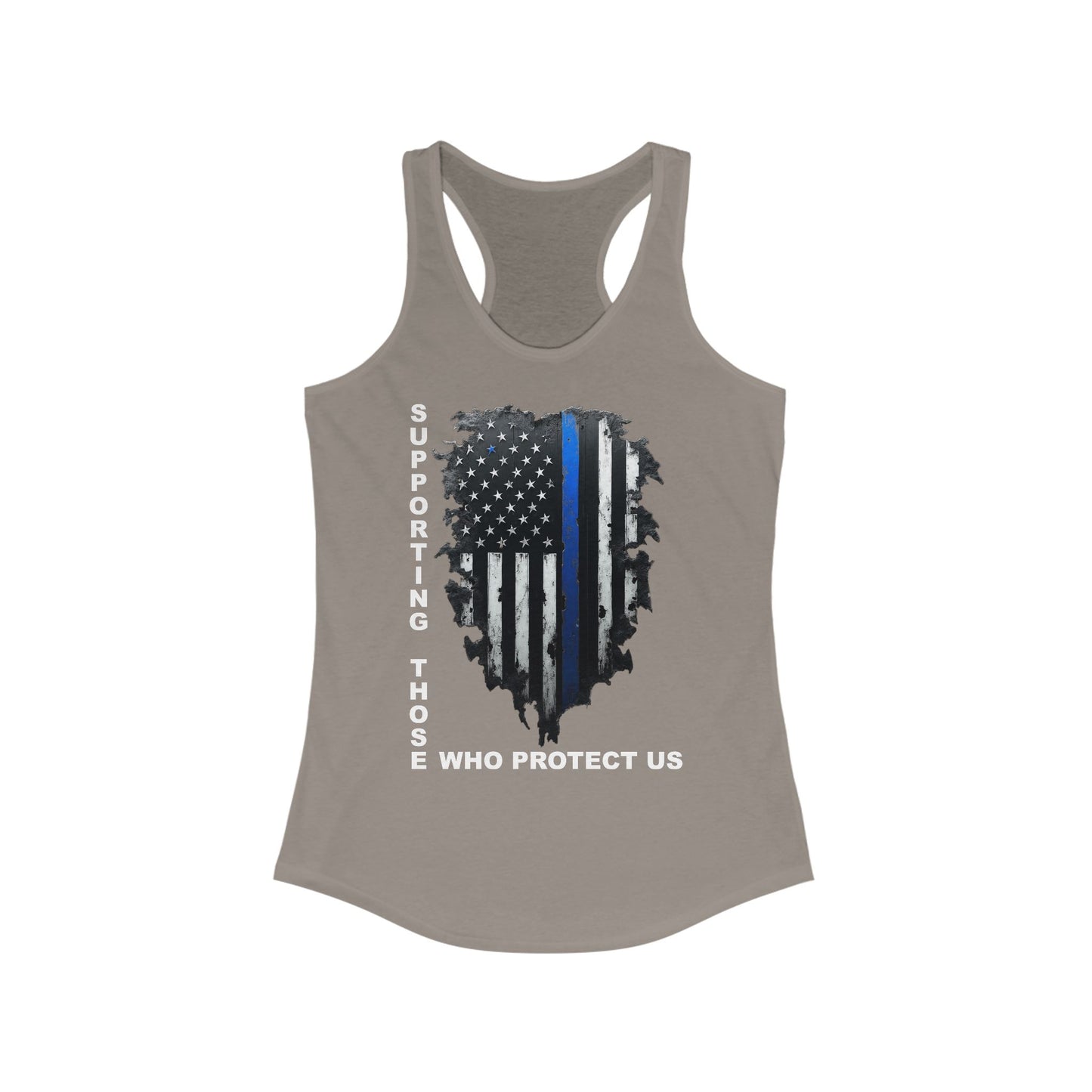 Supporting Those Who Protect Us Patriotic Racerback Tank