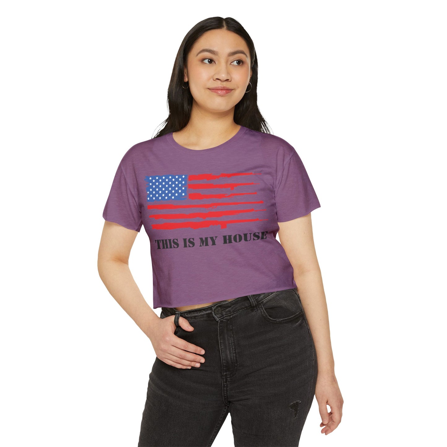 This Is My House Patriotic Crop Top