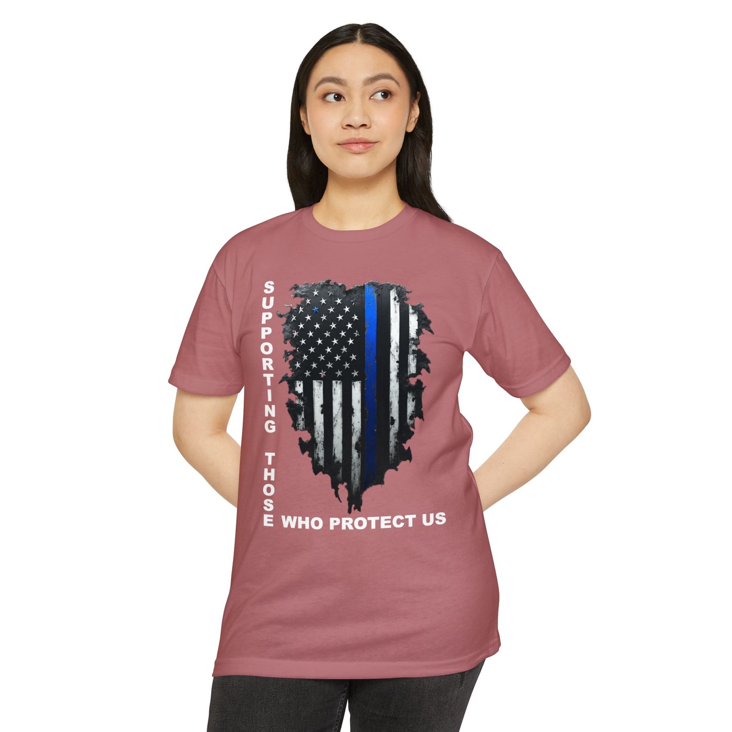 Supporting Those Who Protect Us Patriotic T-Shirt