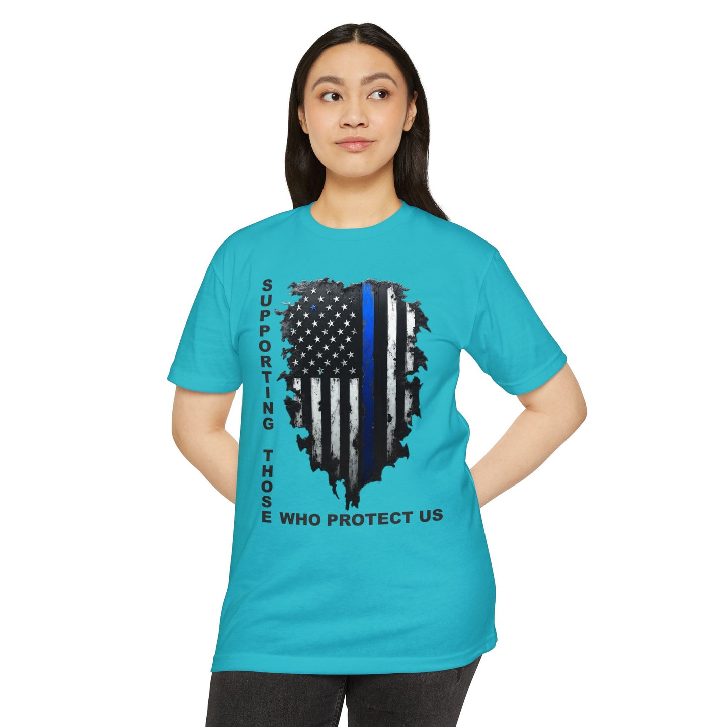 Supporting Those Who Protect Us Patriotic T-Shirt