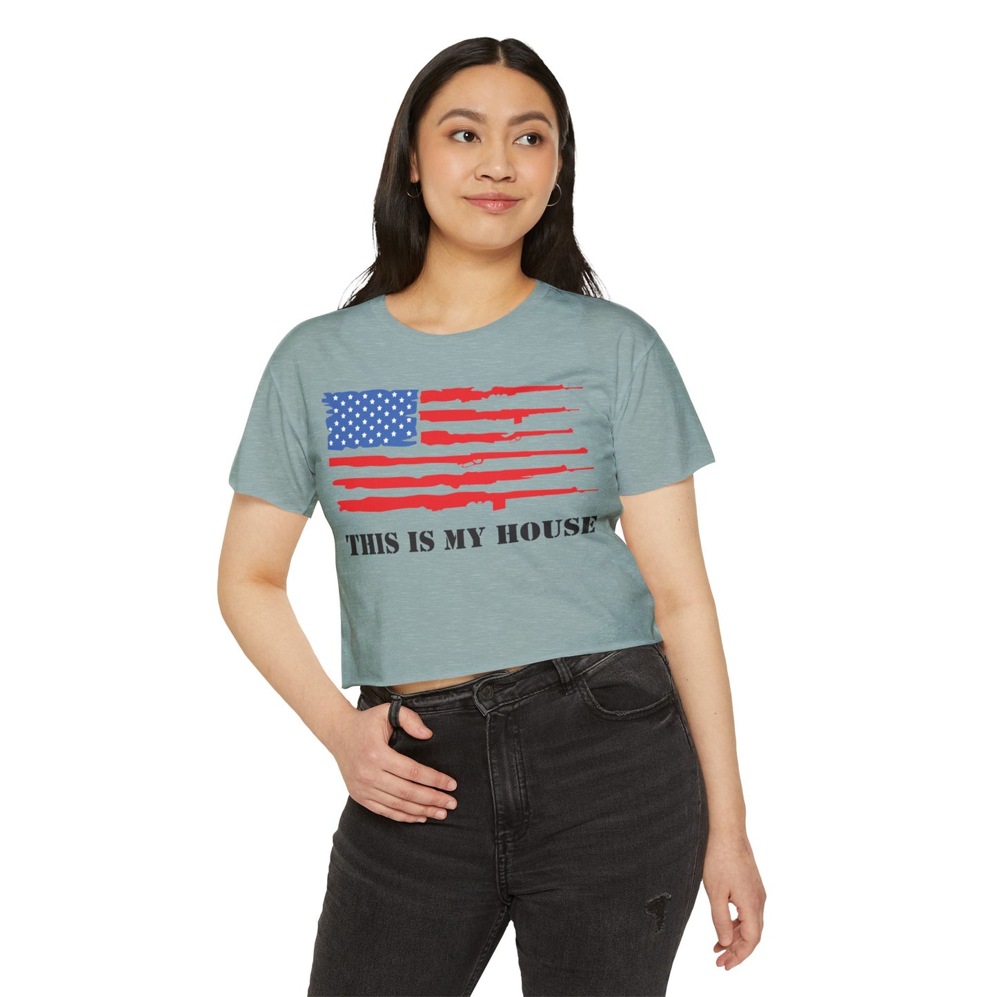 This Is My House Patriotic Crop Top
