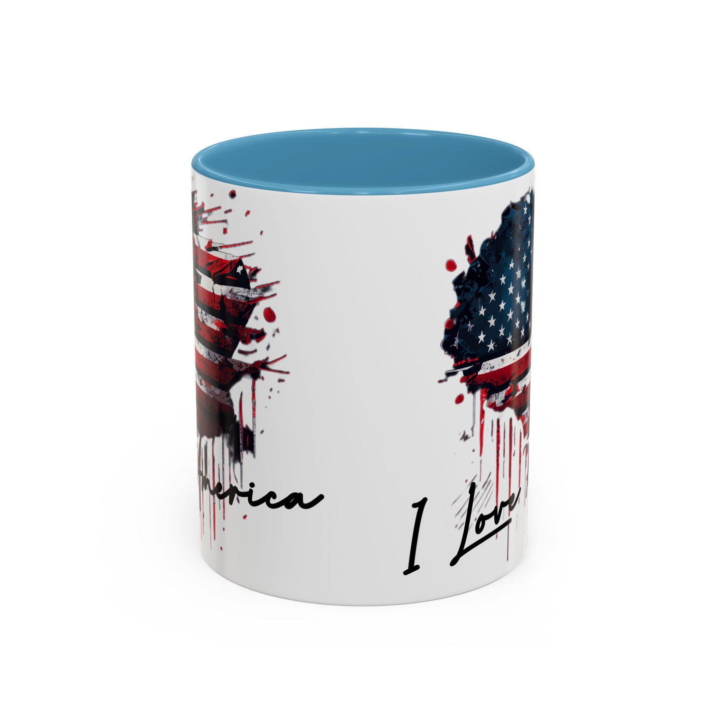 I Love America Heart Flag Coffee Mug