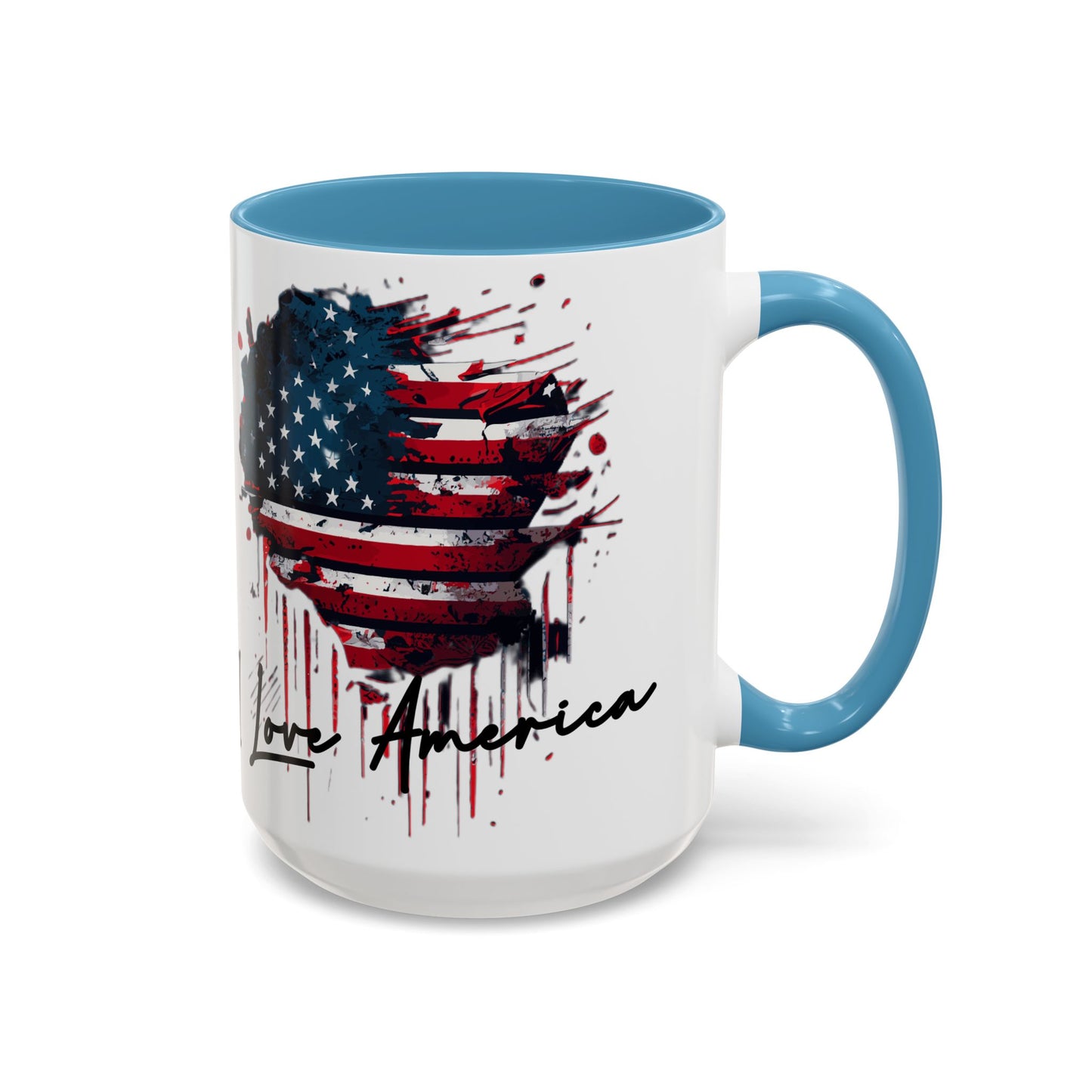 I Love America Heart Flag Coffee Mug
