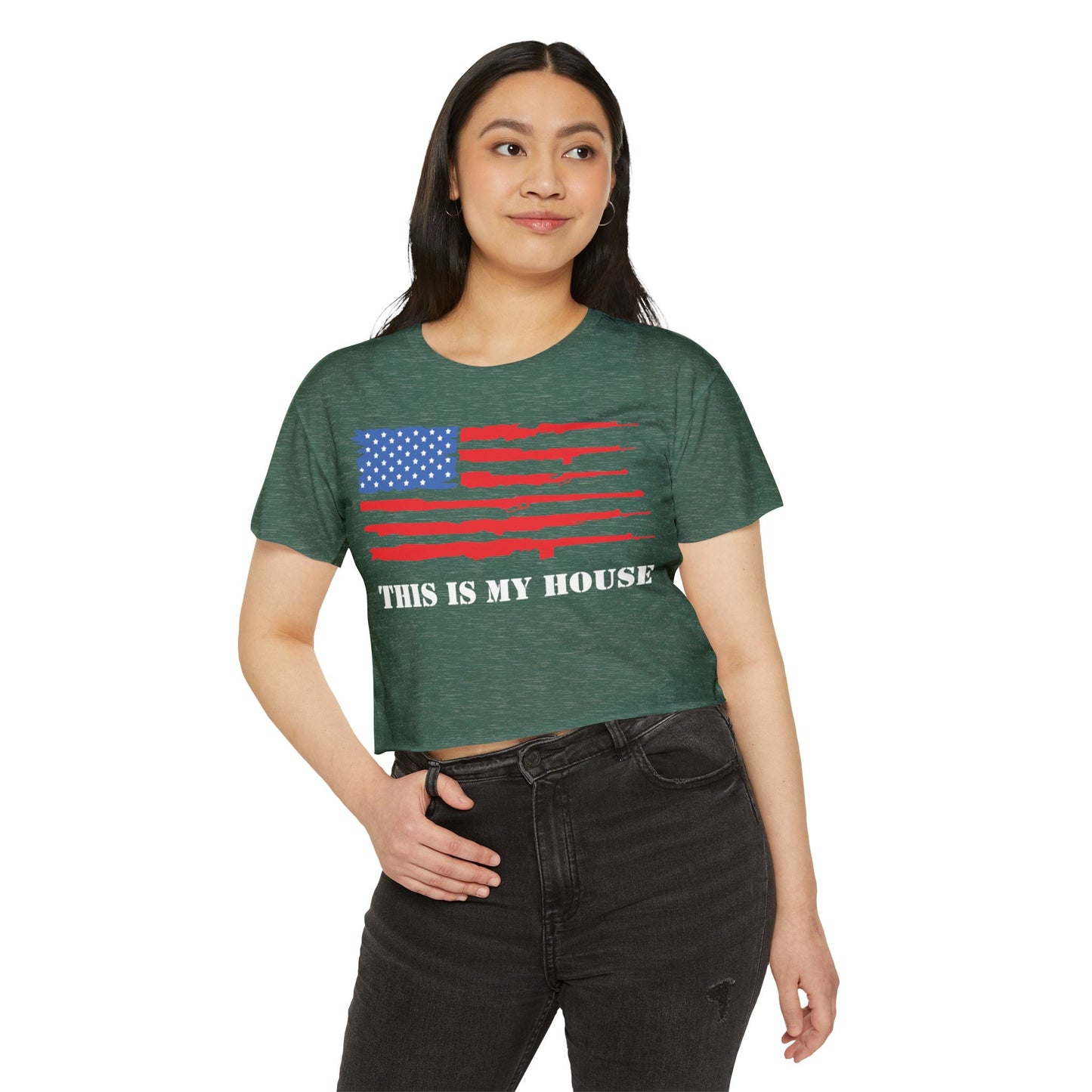This Is My House Patriotic Crop Top