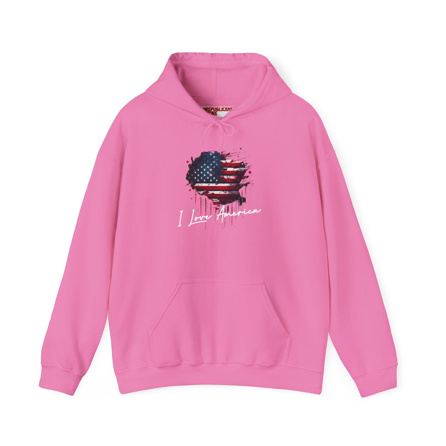 I Love America Heart Flag Unisex Hoodie Sweatshirt
