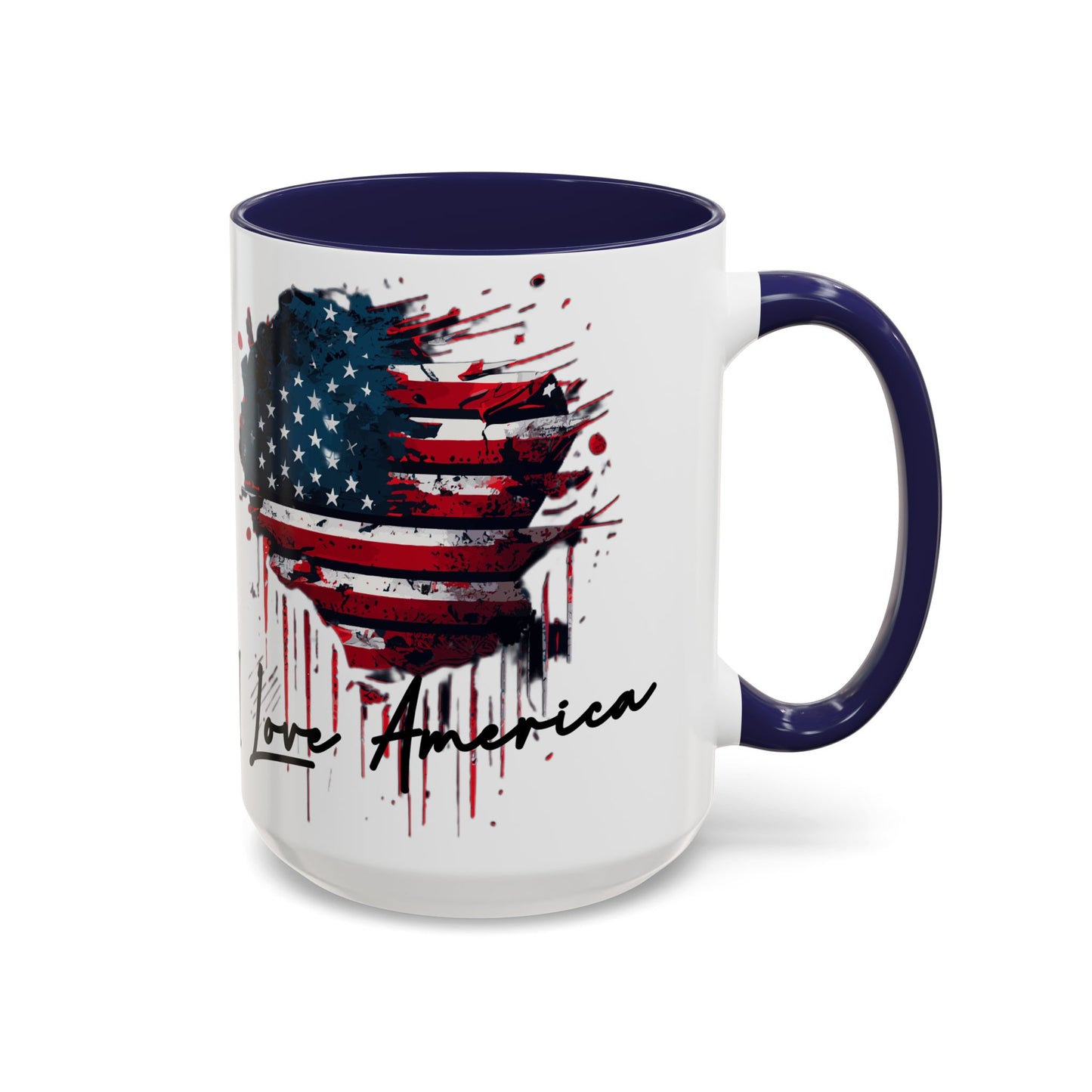 I Love America Heart Flag Coffee Mug