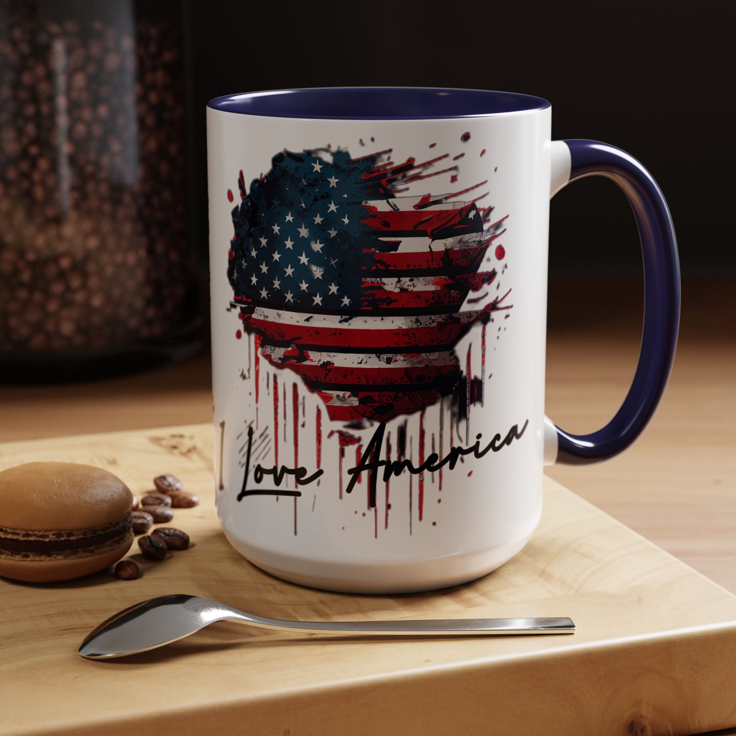 I Love America Heart Flag Coffee Mug