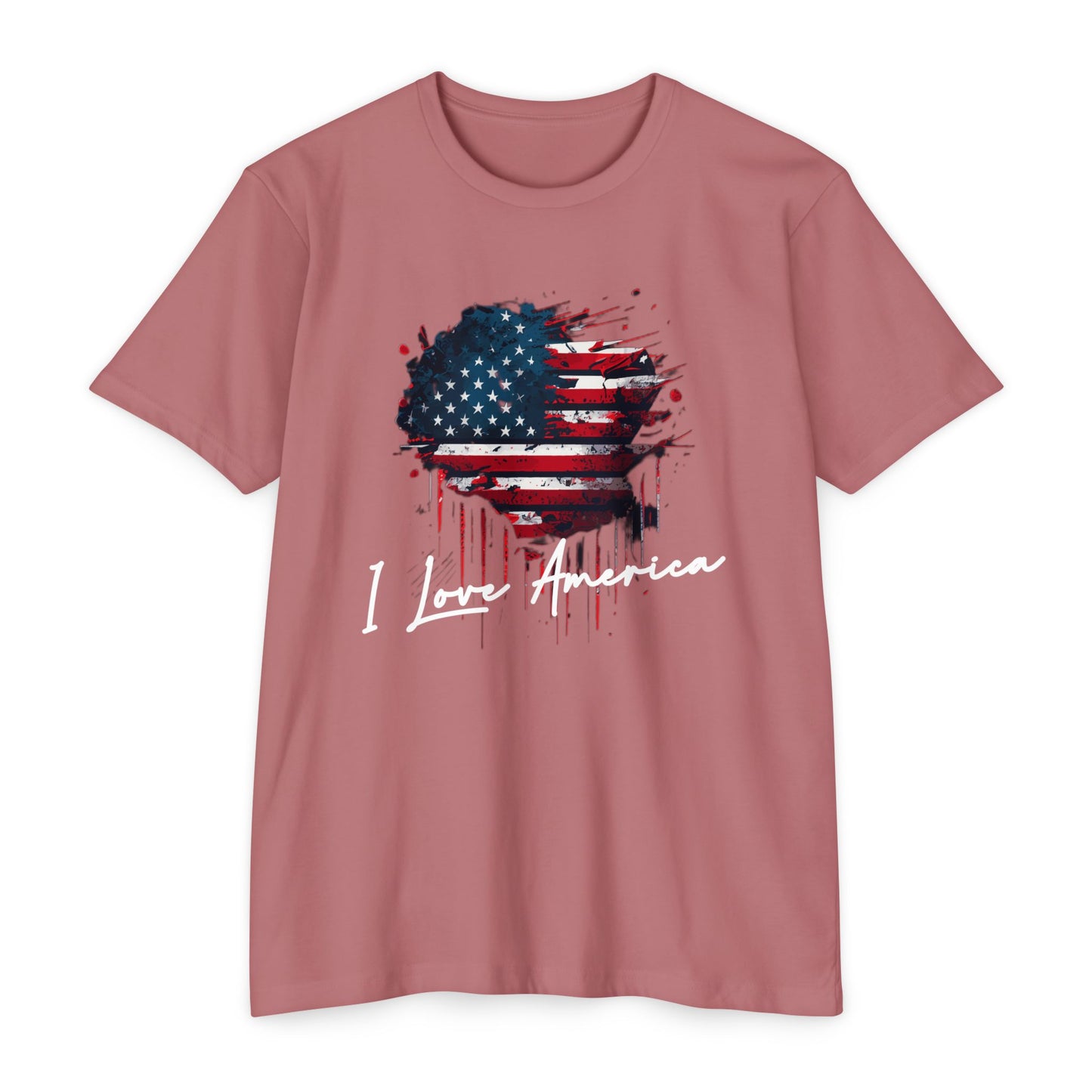 I Love America Heart Flag Unisex T-Shirt