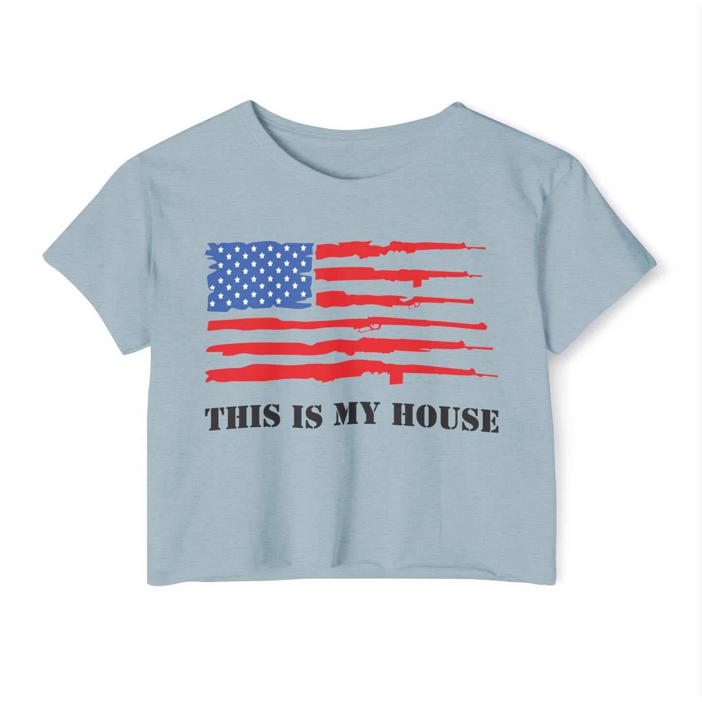 This Is My House Patriotic Crop Top