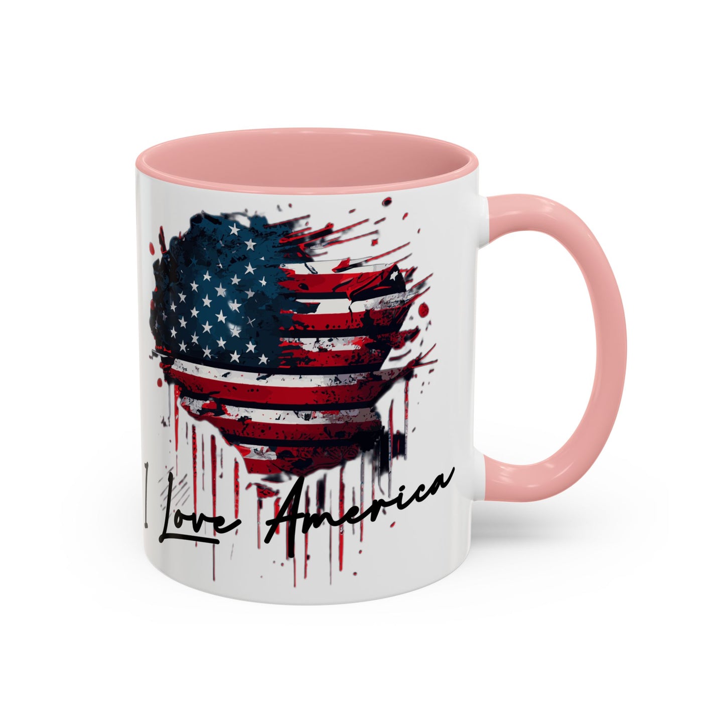 I Love America Heart Flag Coffee Mug