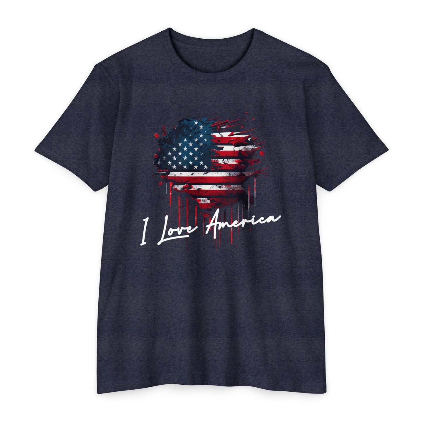 I Love America Heart Flag Unisex T-Shirt