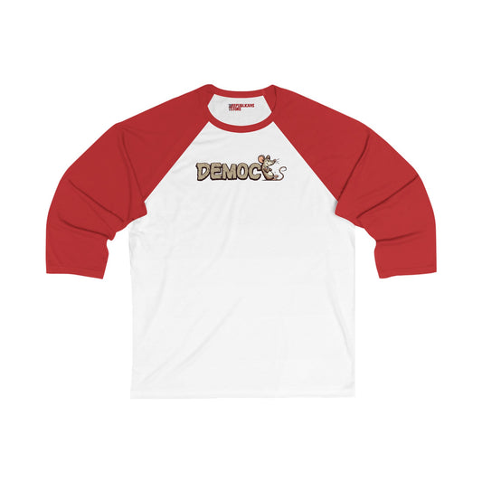 Democ-Rat Funny Political Baseball Tee