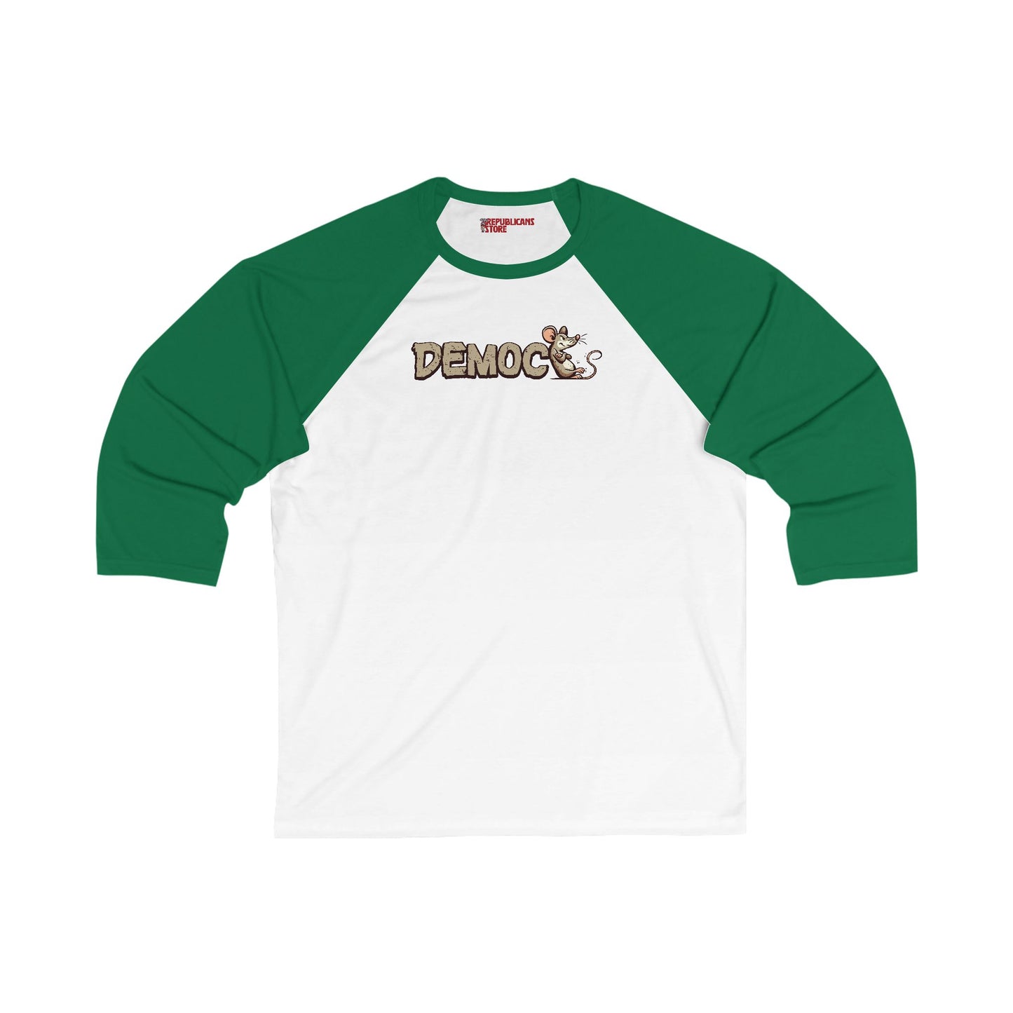 Democ-Rat Funny Political Baseball Tee