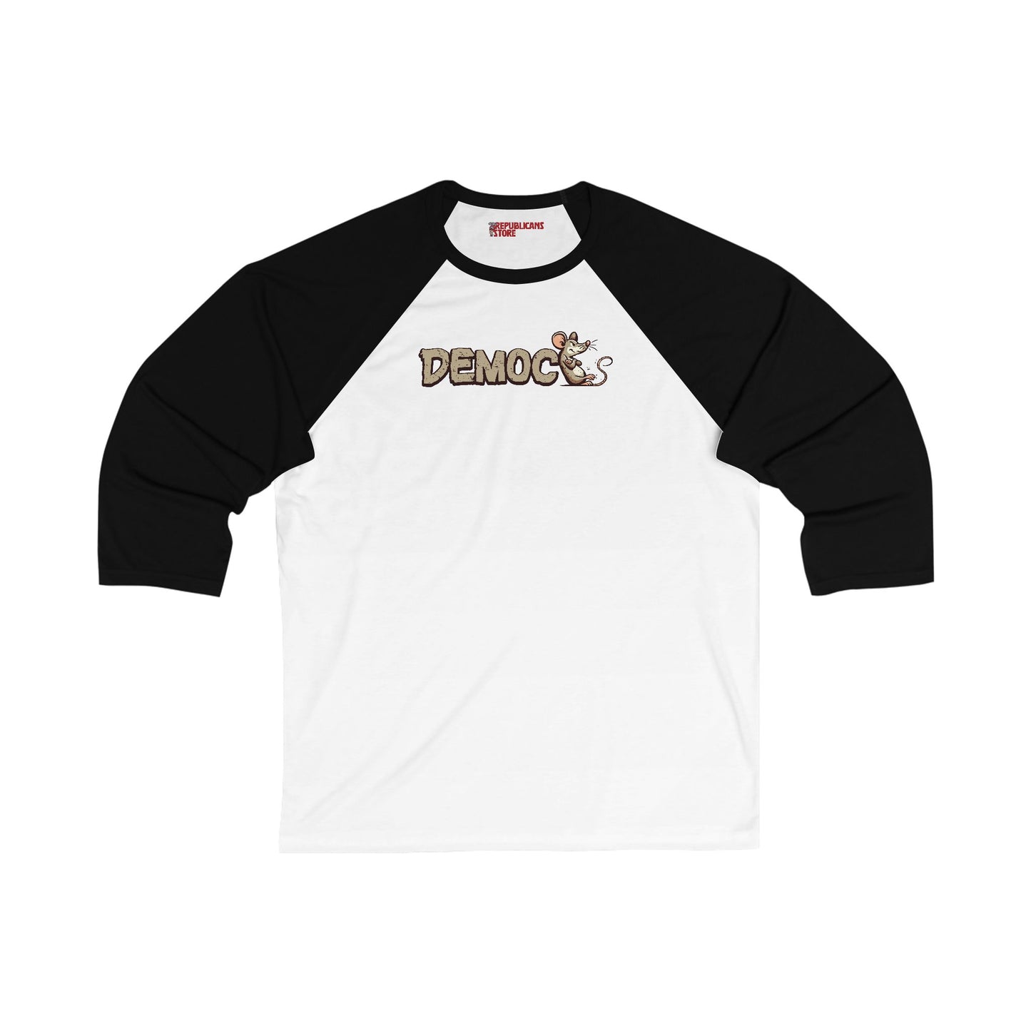 Democ-Rat Funny Political Baseball Tee