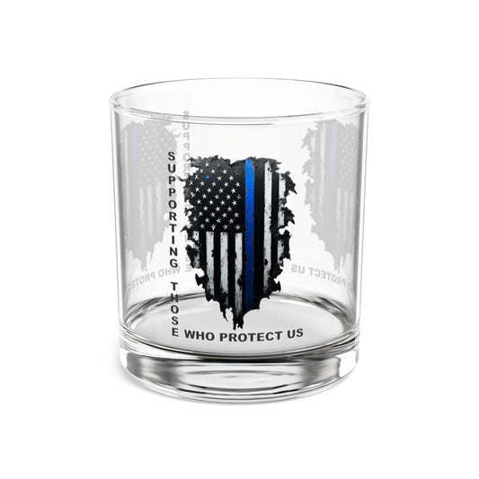 Supporting Those Who Protect Us Patriotic Whiskey Glass
