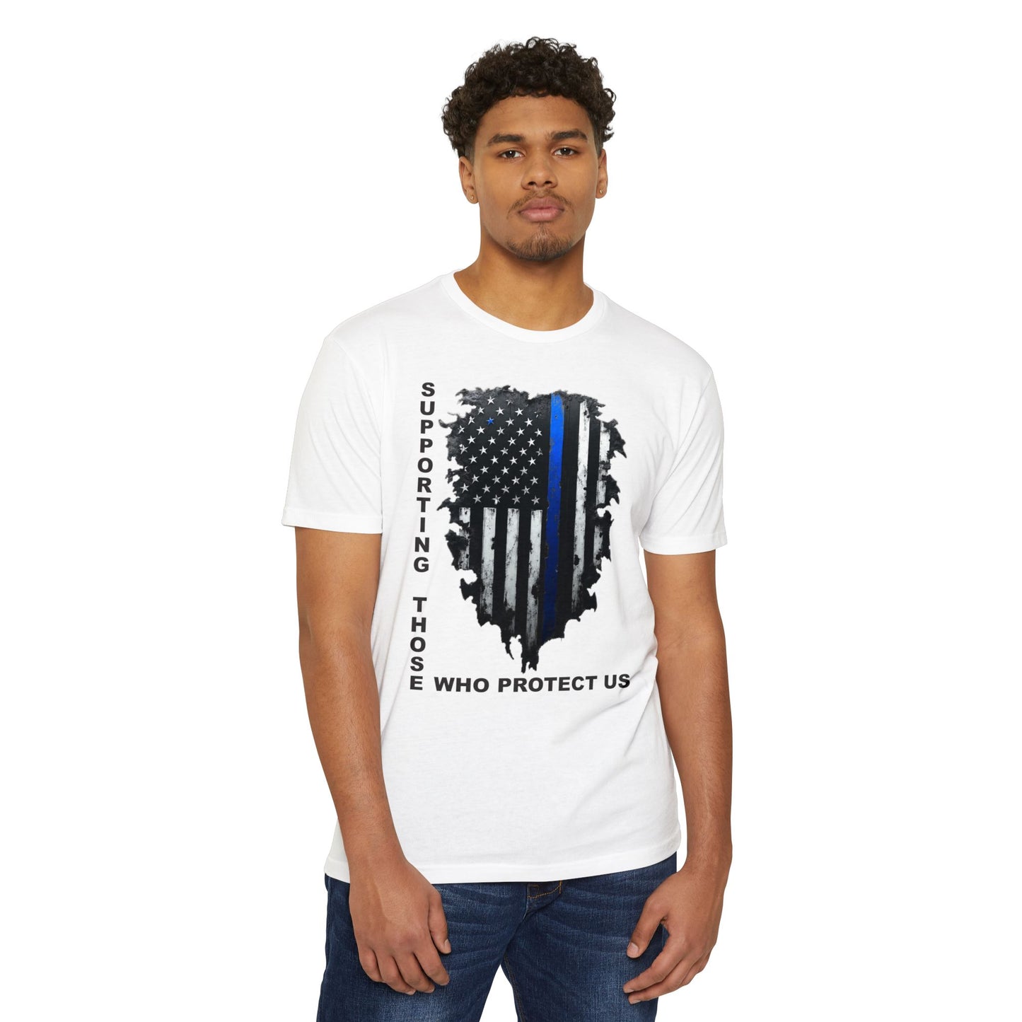Supporting Those Who Protect Us Patriotic T-Shirt