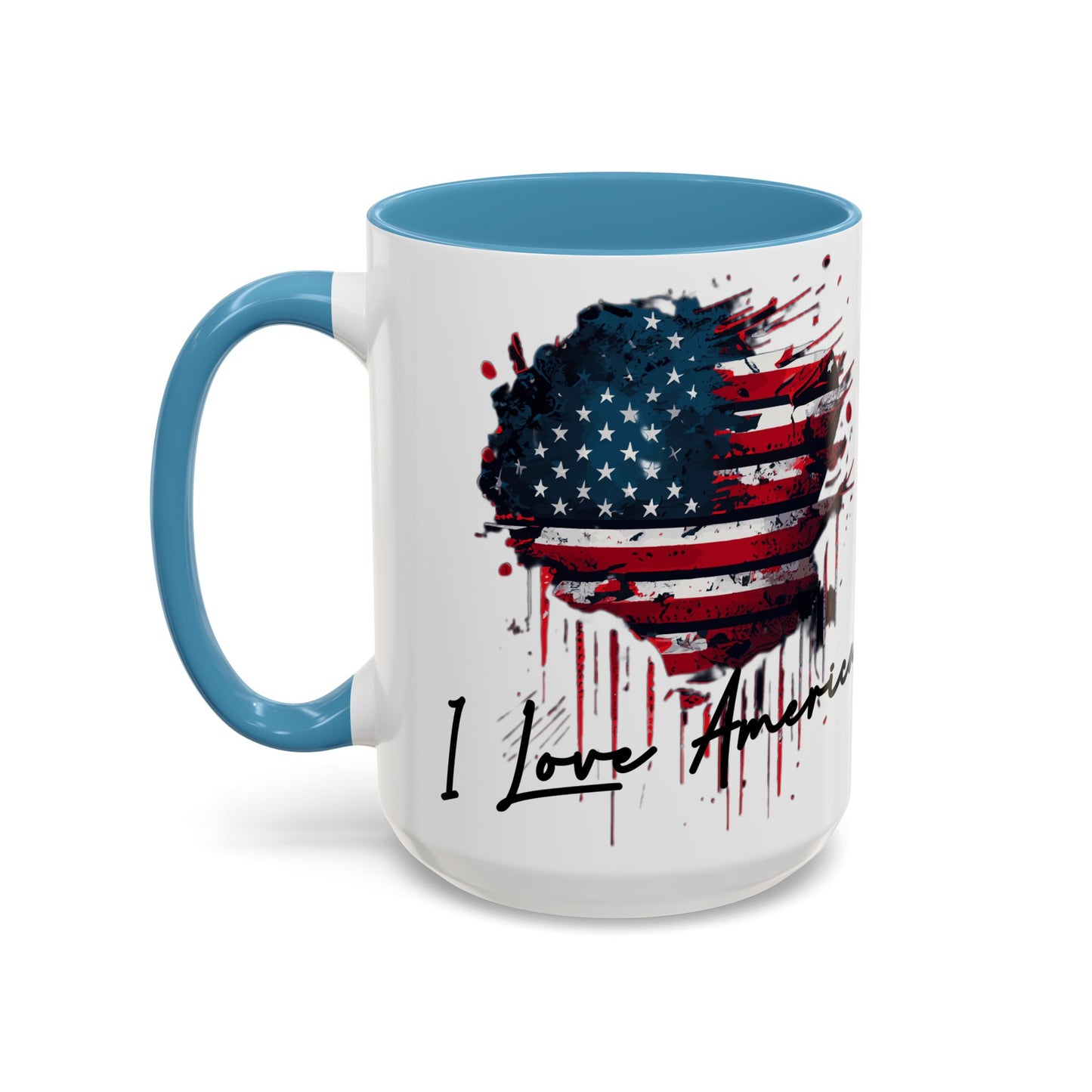 I Love America Heart Flag Coffee Mug