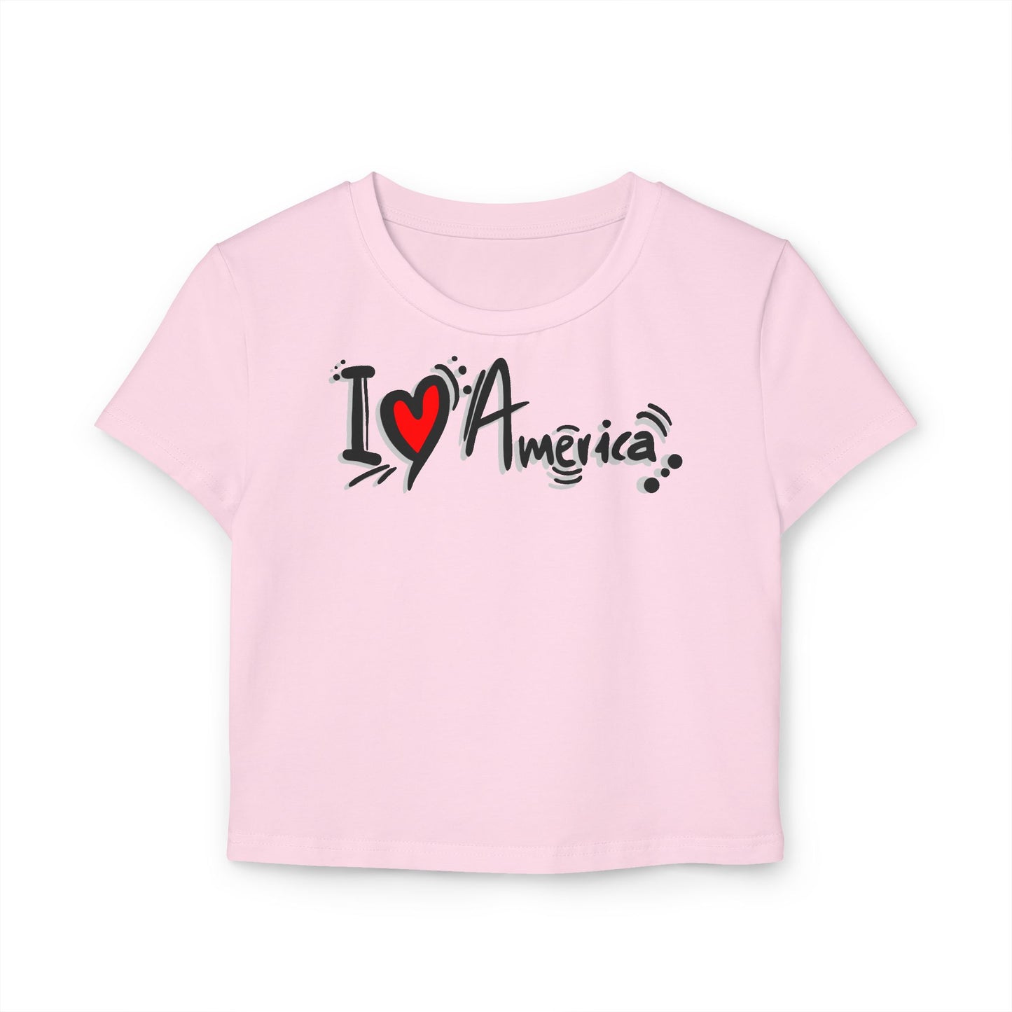 Women's Baby Tee - I Love America Design
