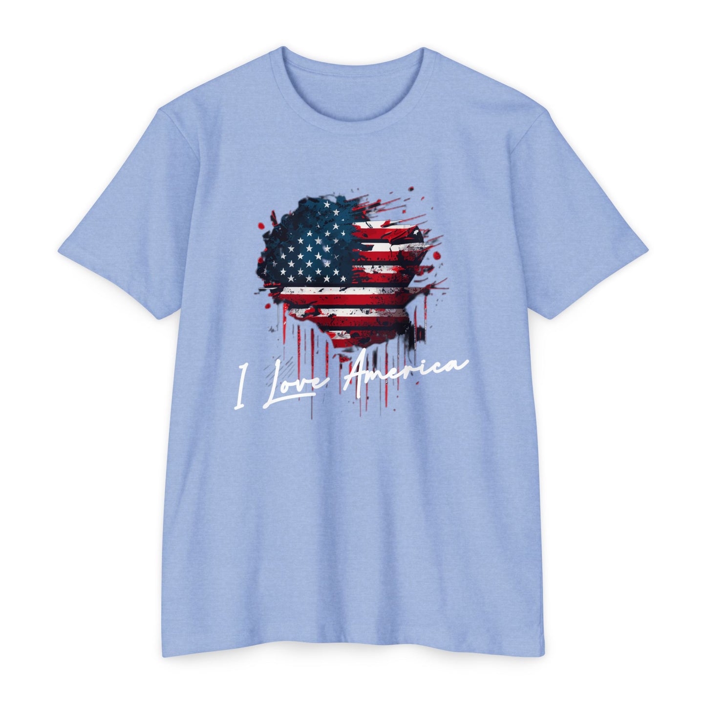 I Love America Heart Flag Unisex T-Shirt