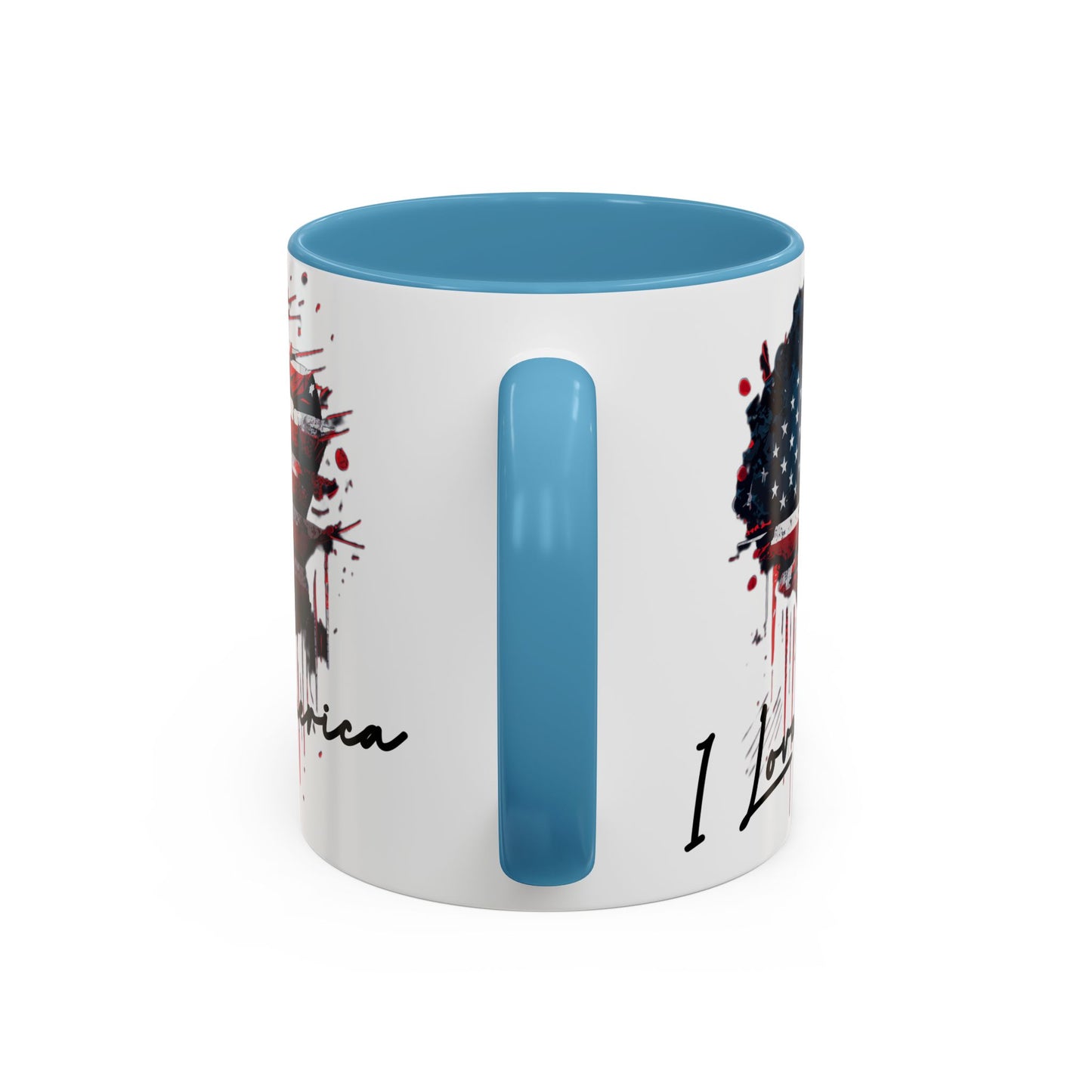 I Love America Heart Flag Coffee Mug
