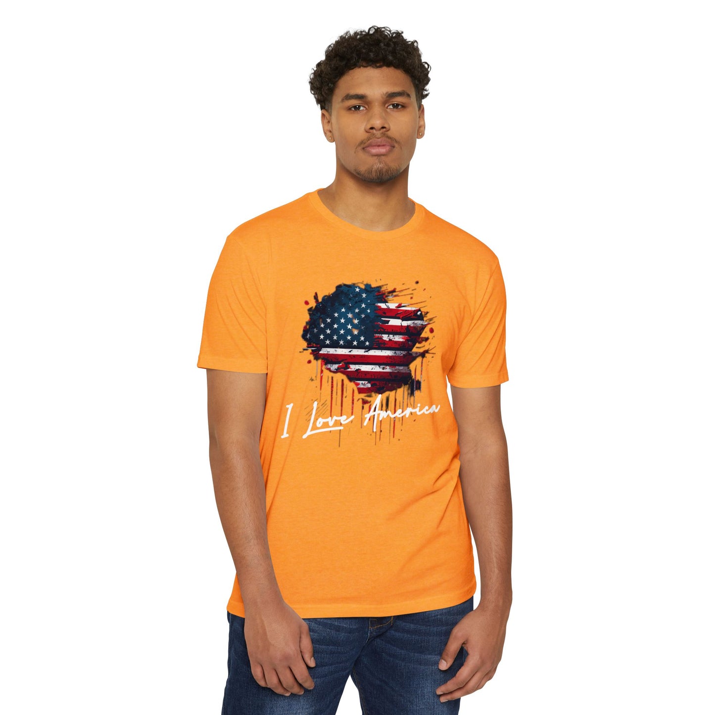I Love America Heart Flag Unisex T-Shirt