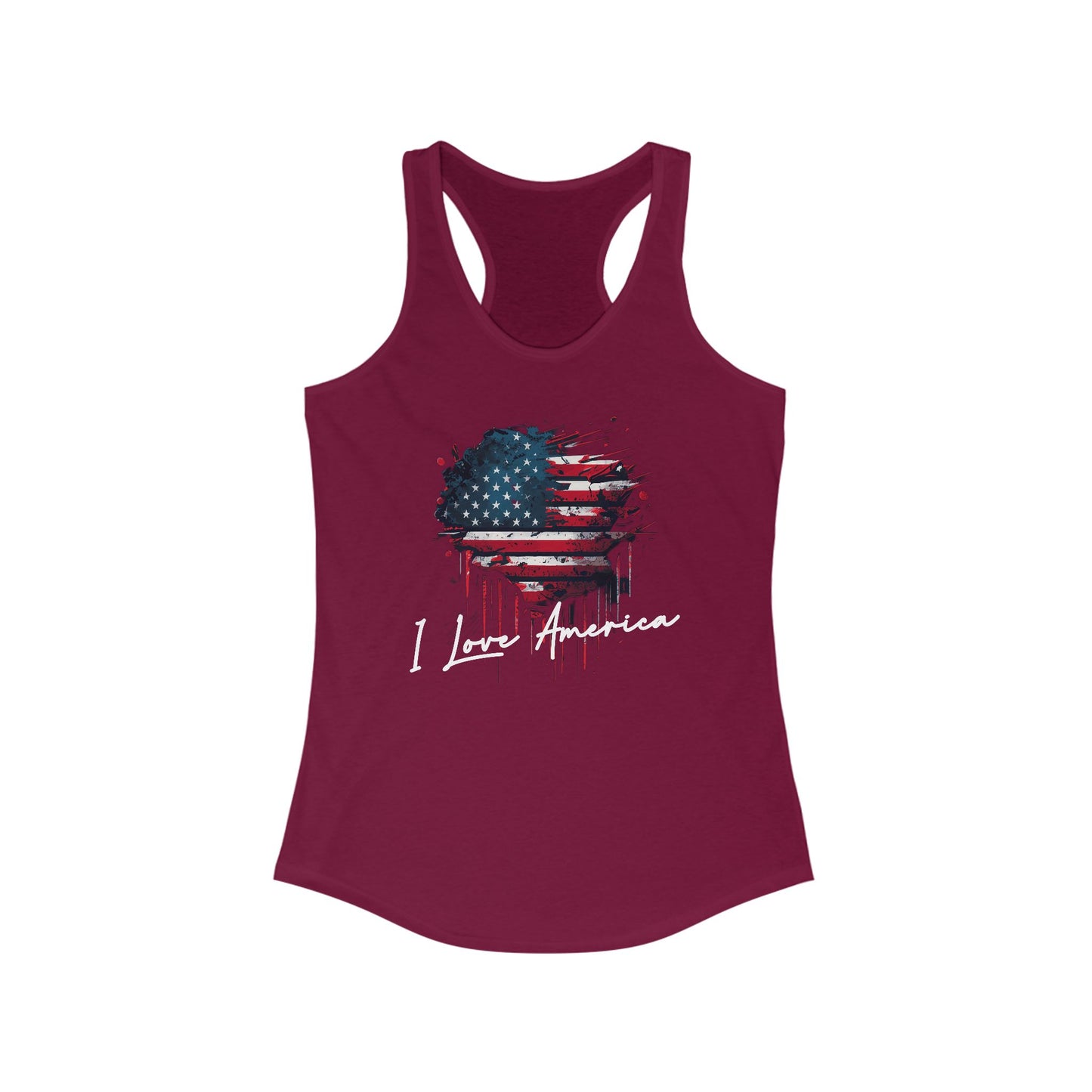 I Love America Heart Flag Unisex Tank Top