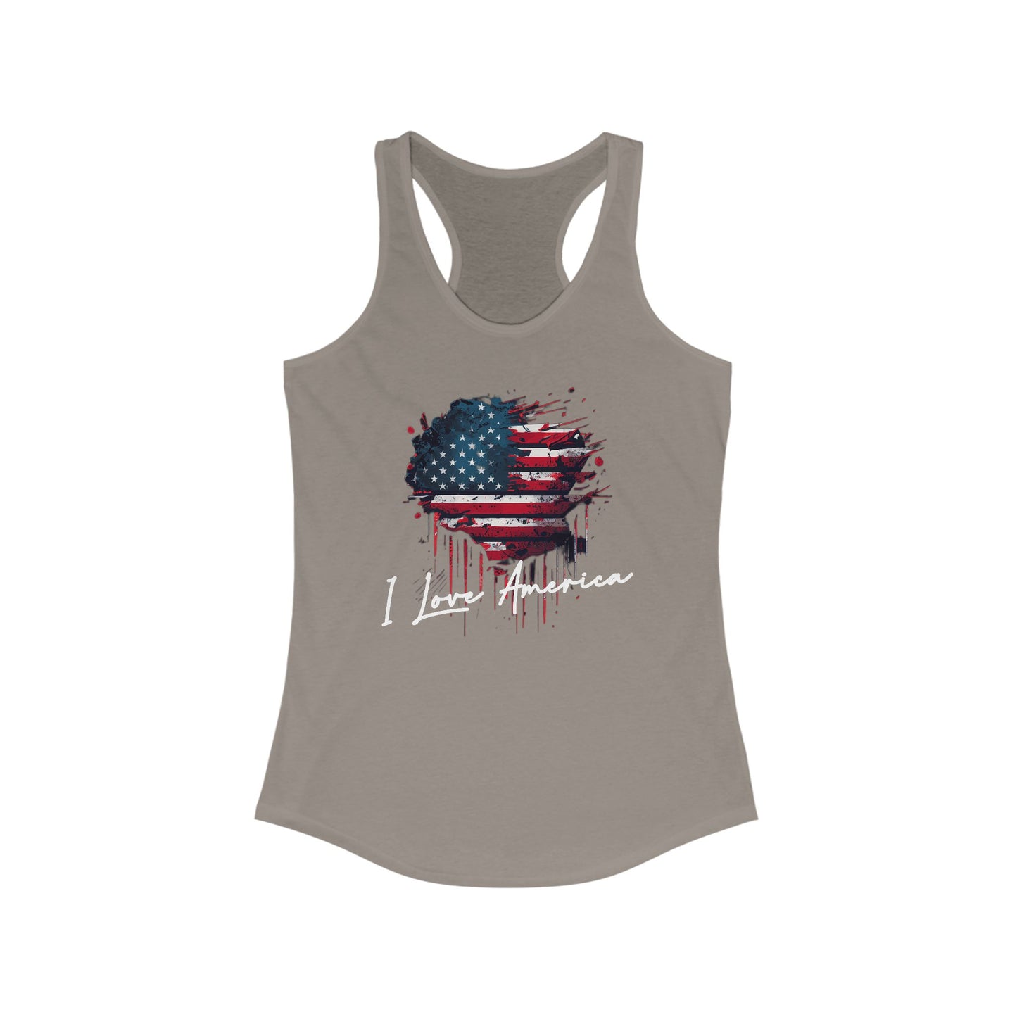 I Love America Heart Flag Unisex Tank Top