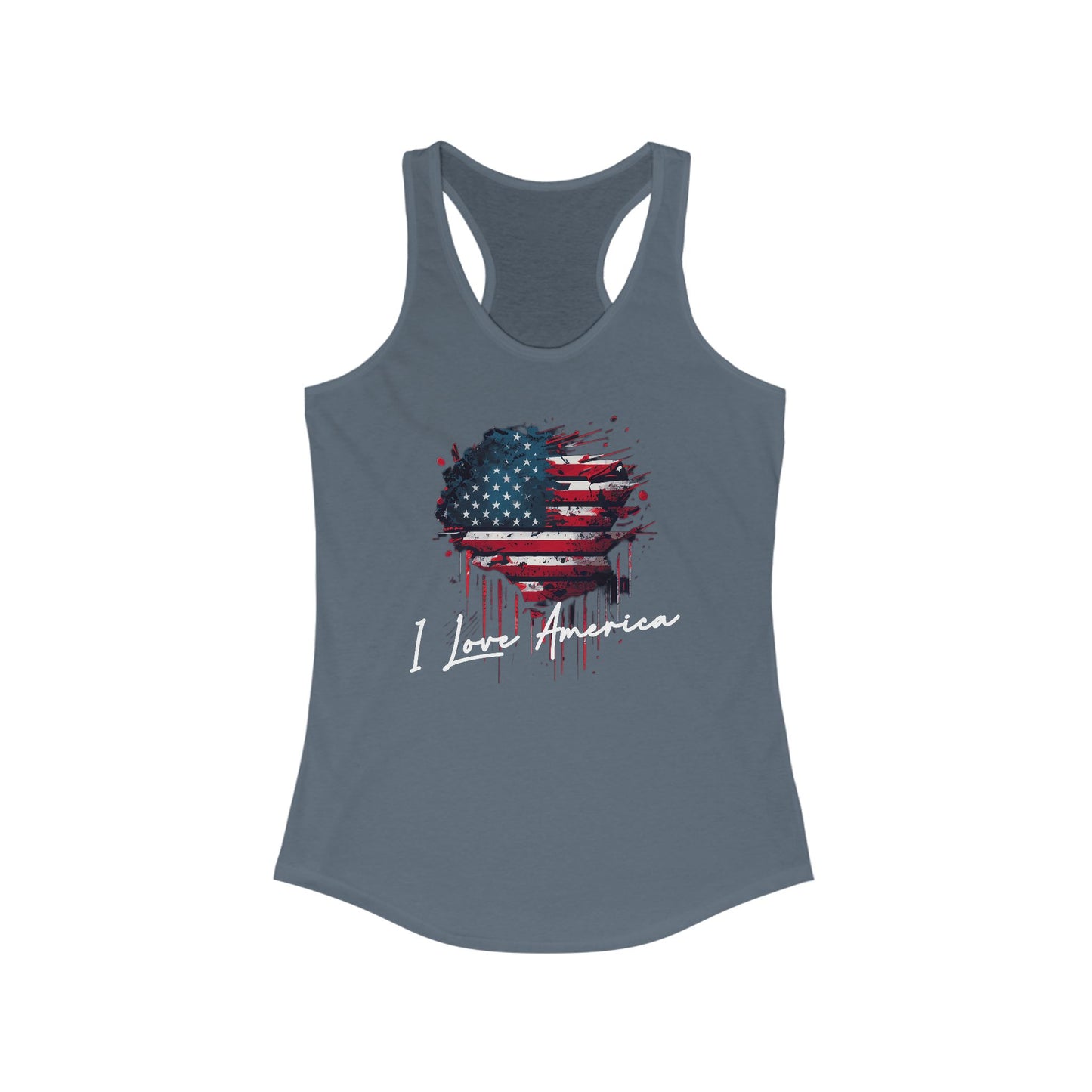 I Love America Heart Flag Unisex Tank Top