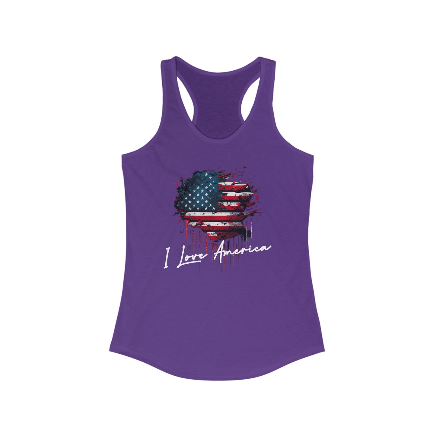 I Love America Heart Flag Unisex Tank Top