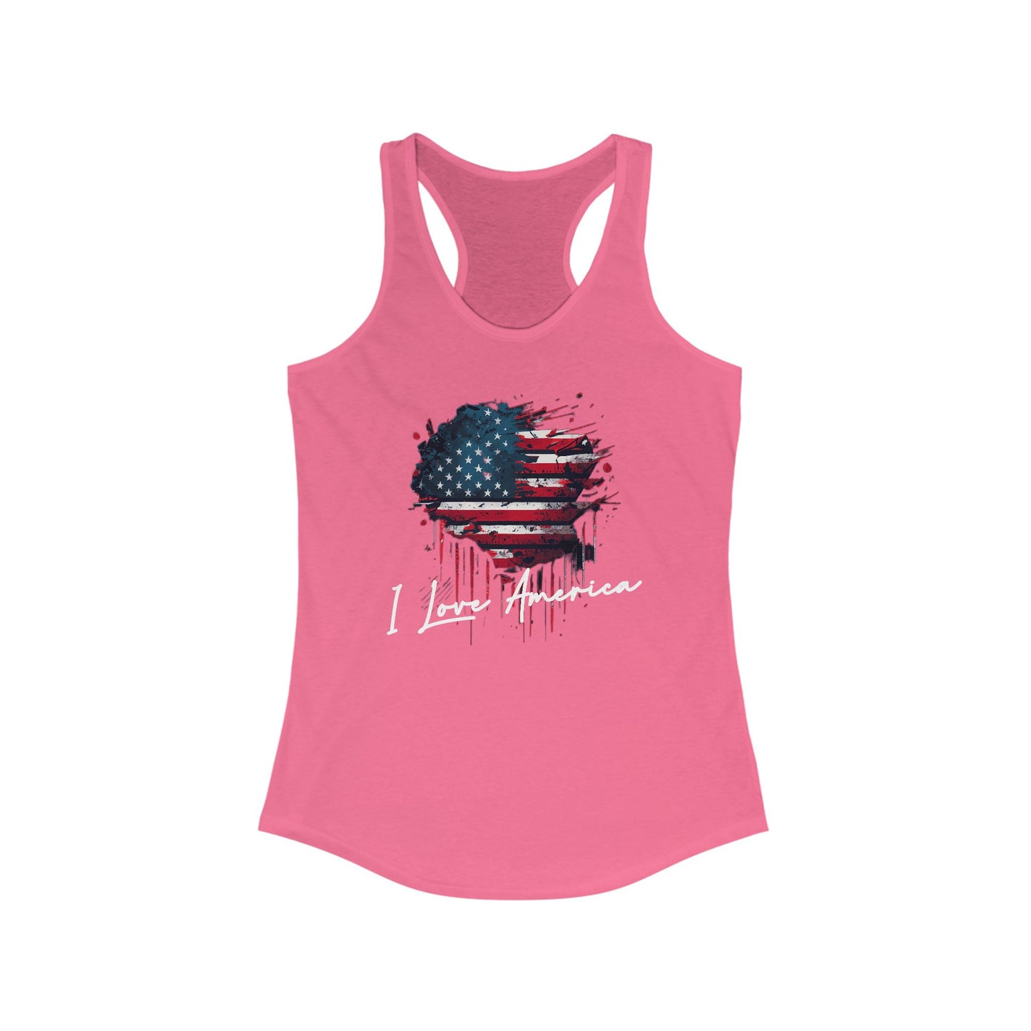 I Love America Heart Flag Unisex Tank Top