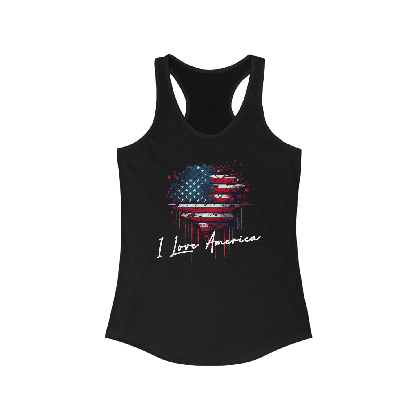 I Love America Heart Flag Unisex Tank Top