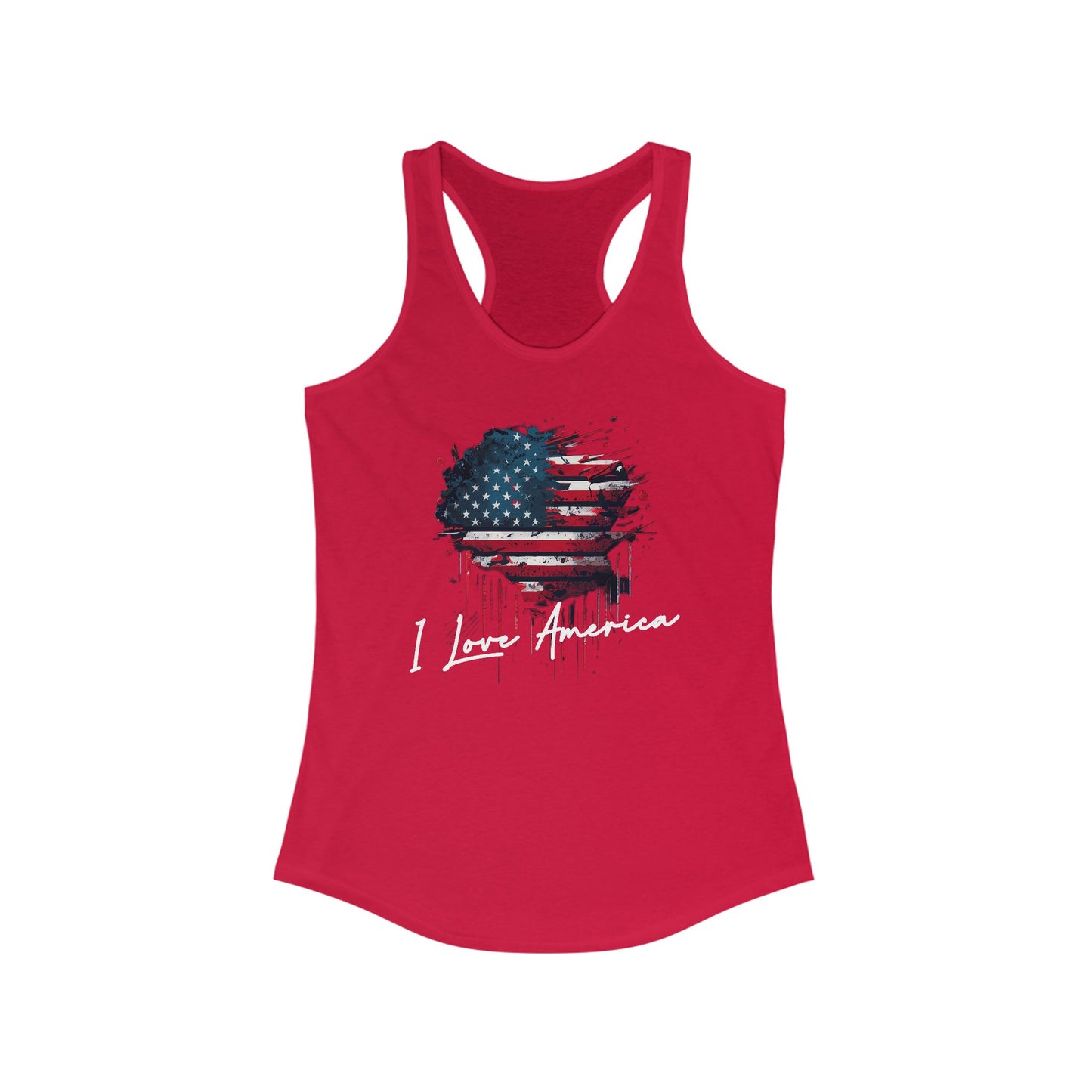 I Love America Heart Flag Unisex Tank Top