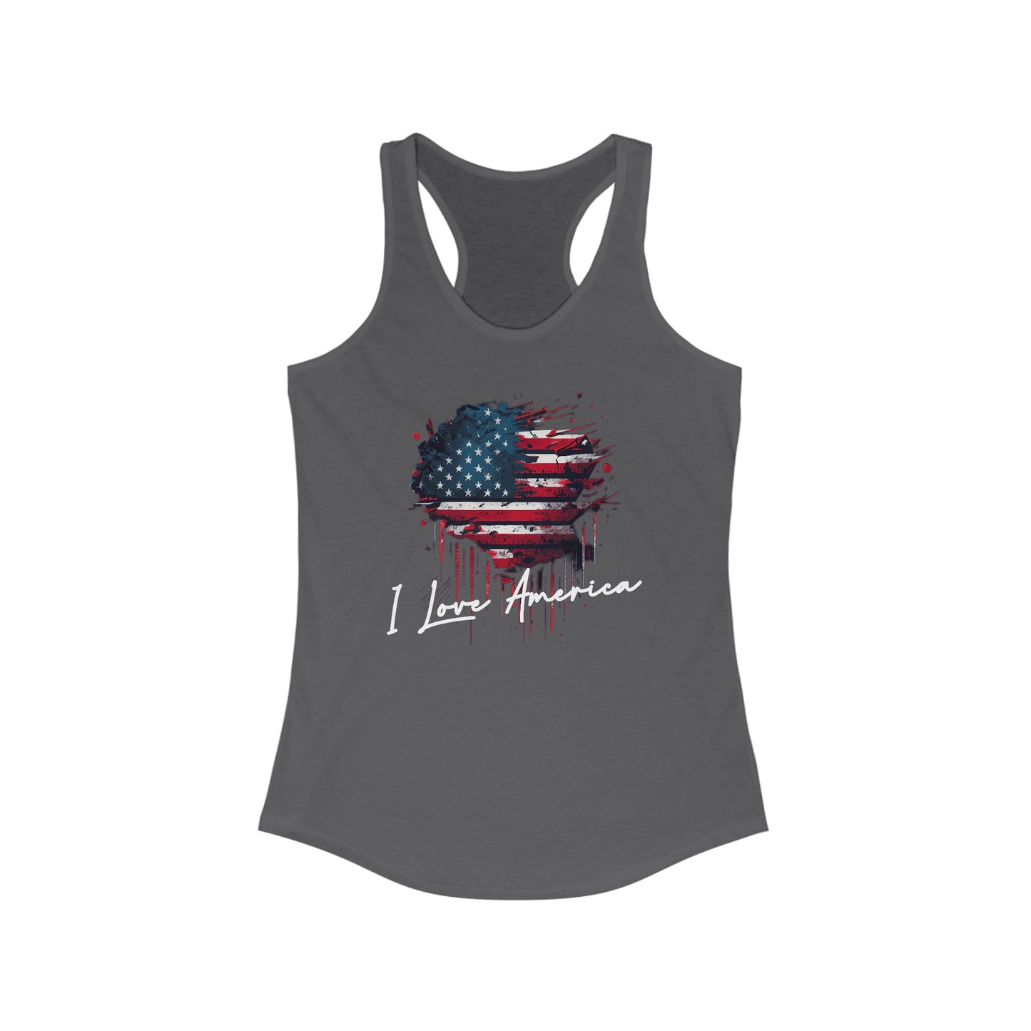 I Love America Heart Flag Unisex Tank Top