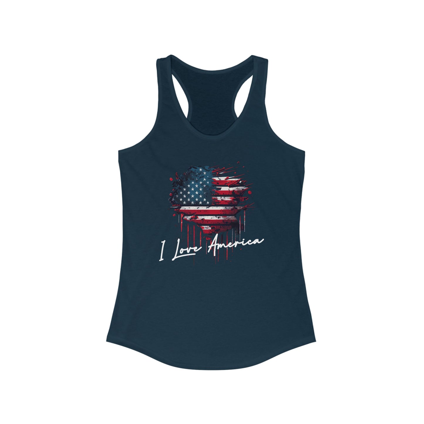 I Love America Heart Flag Unisex Tank Top