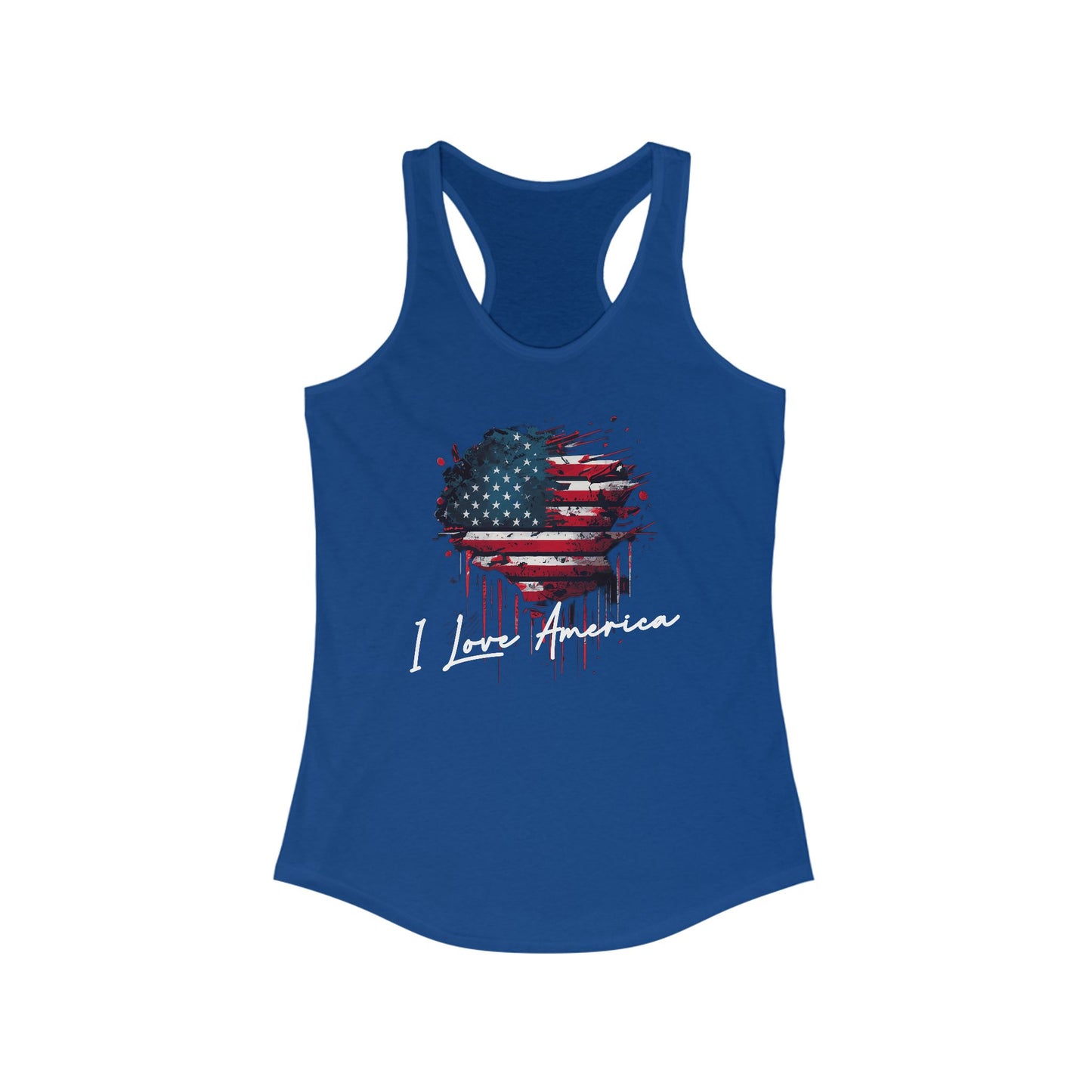 I Love America Heart Flag Unisex Tank Top