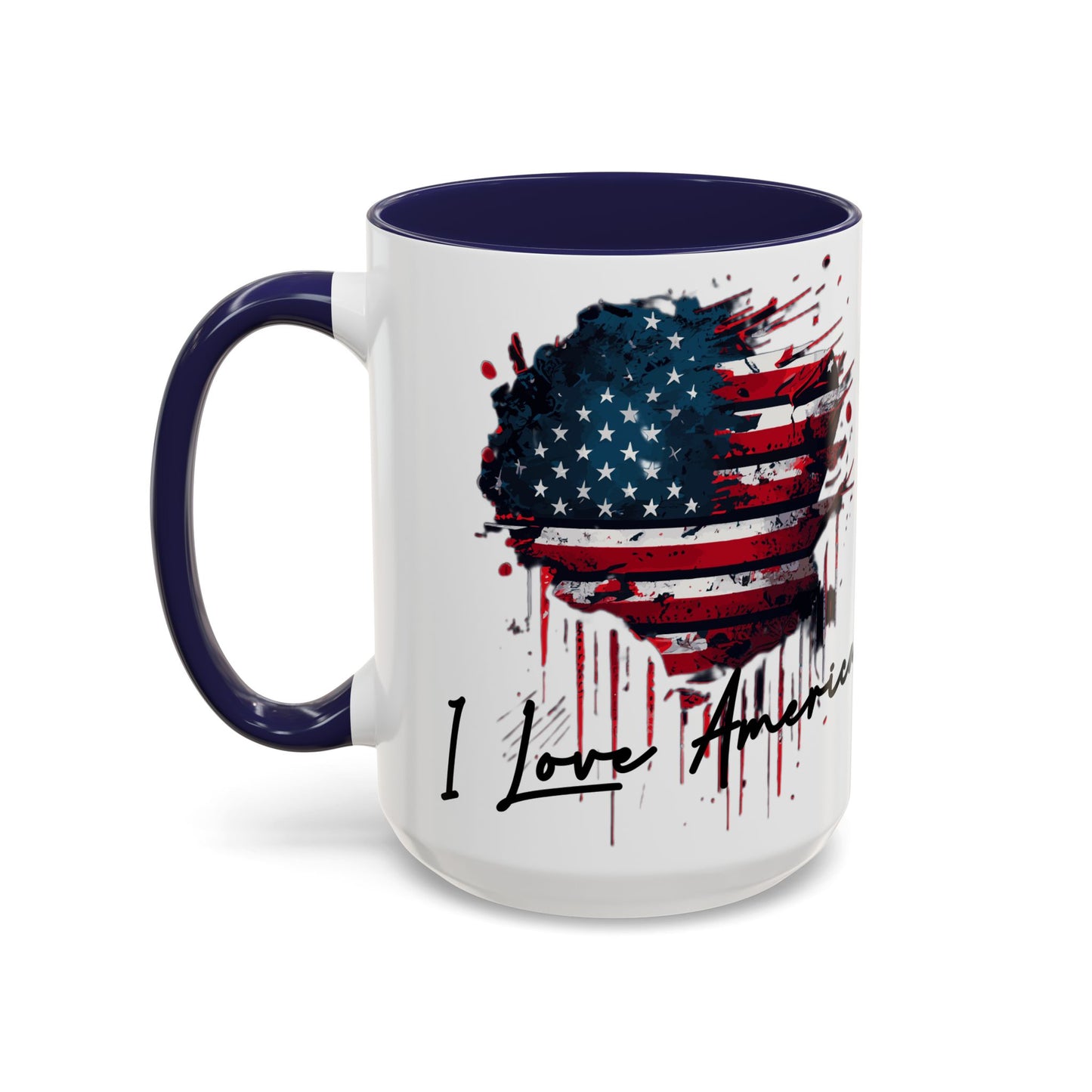 I Love America Heart Flag Coffee Mug