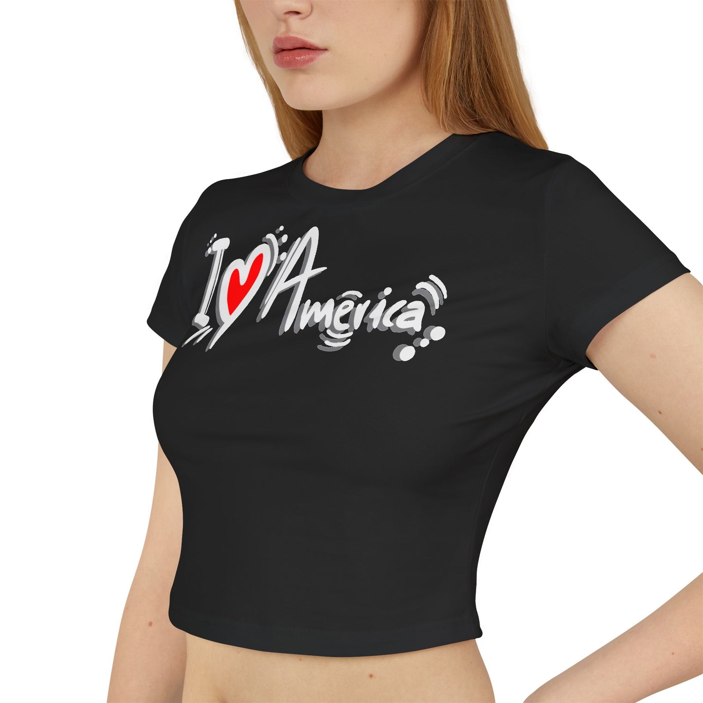 Women's Baby Tee - I Love America Design