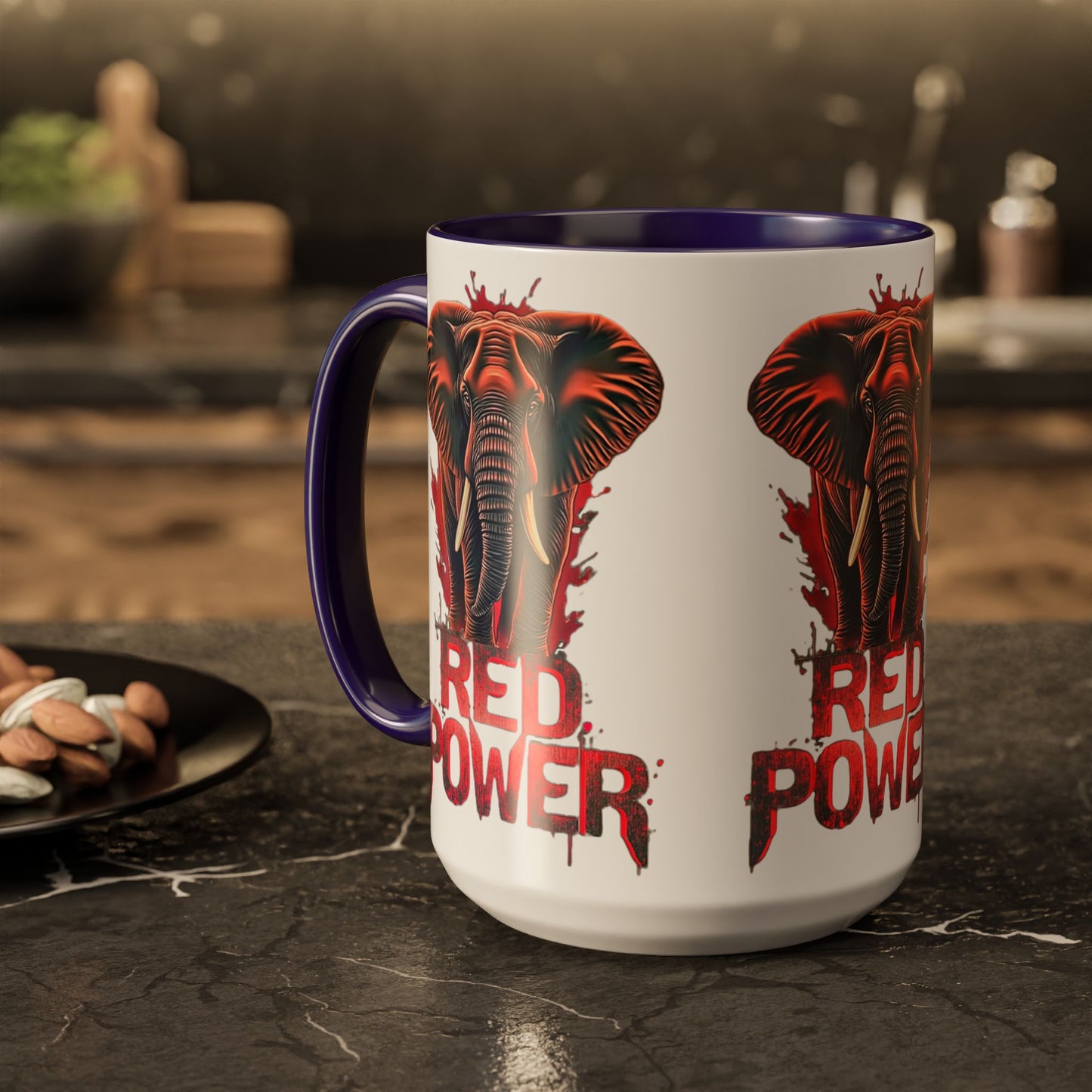 Red Power Patriotic Elephant Coffee Mug