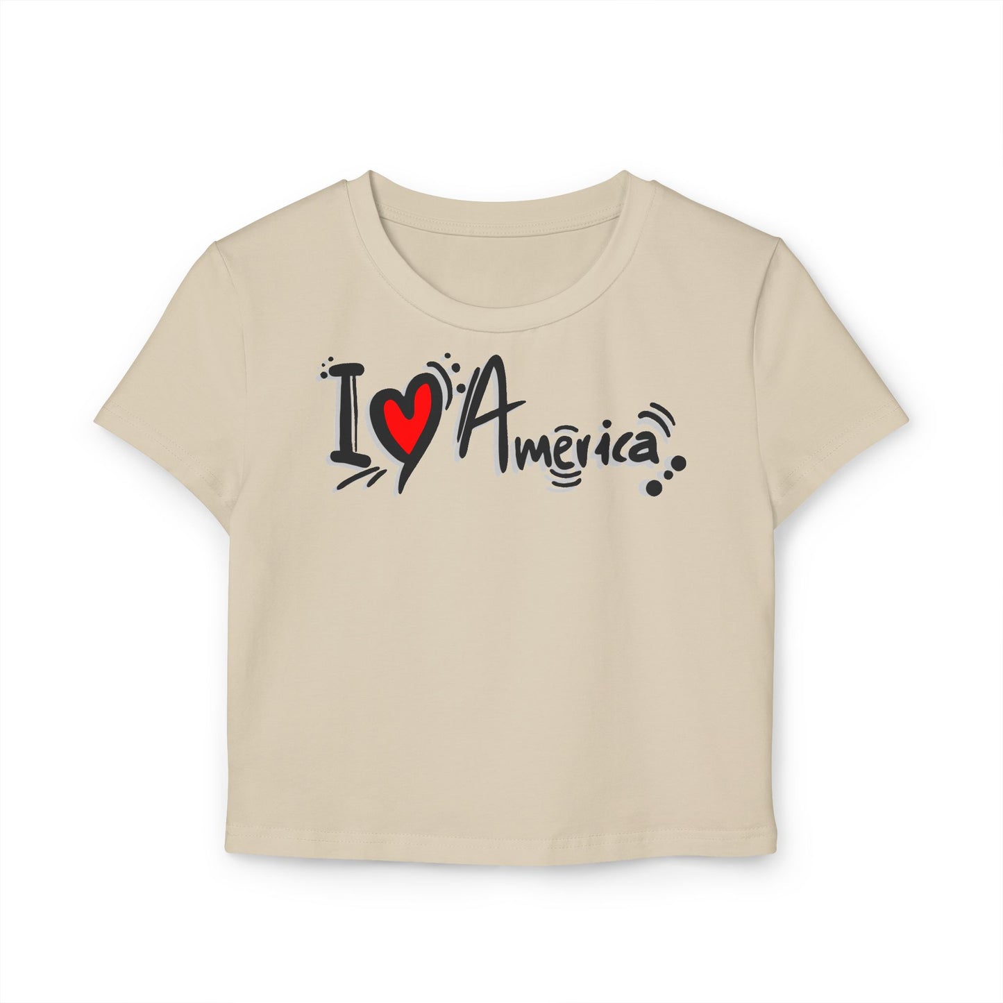 Women's Baby Tee - I Love America Design
