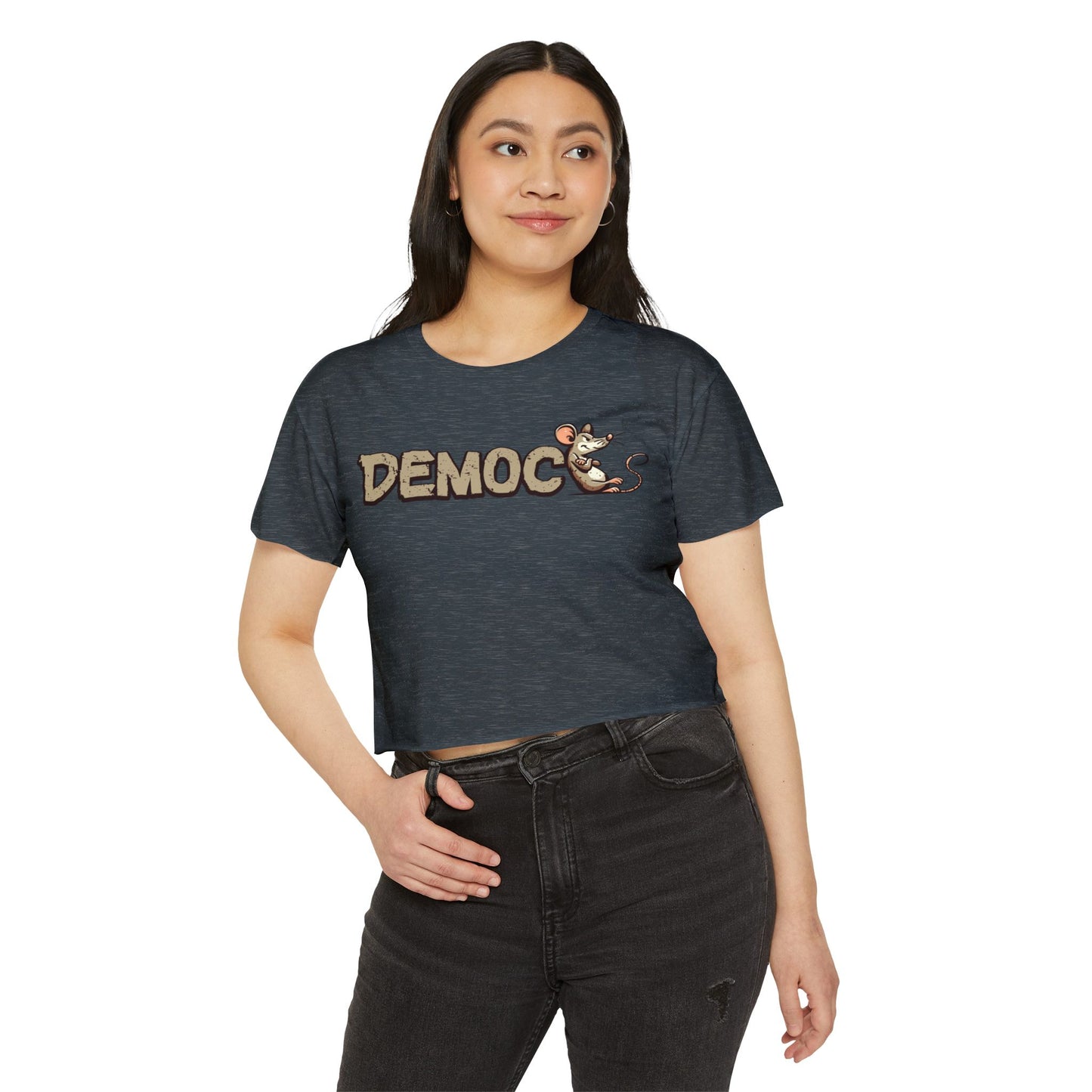 Democ-Rat Funny Political Crop Top