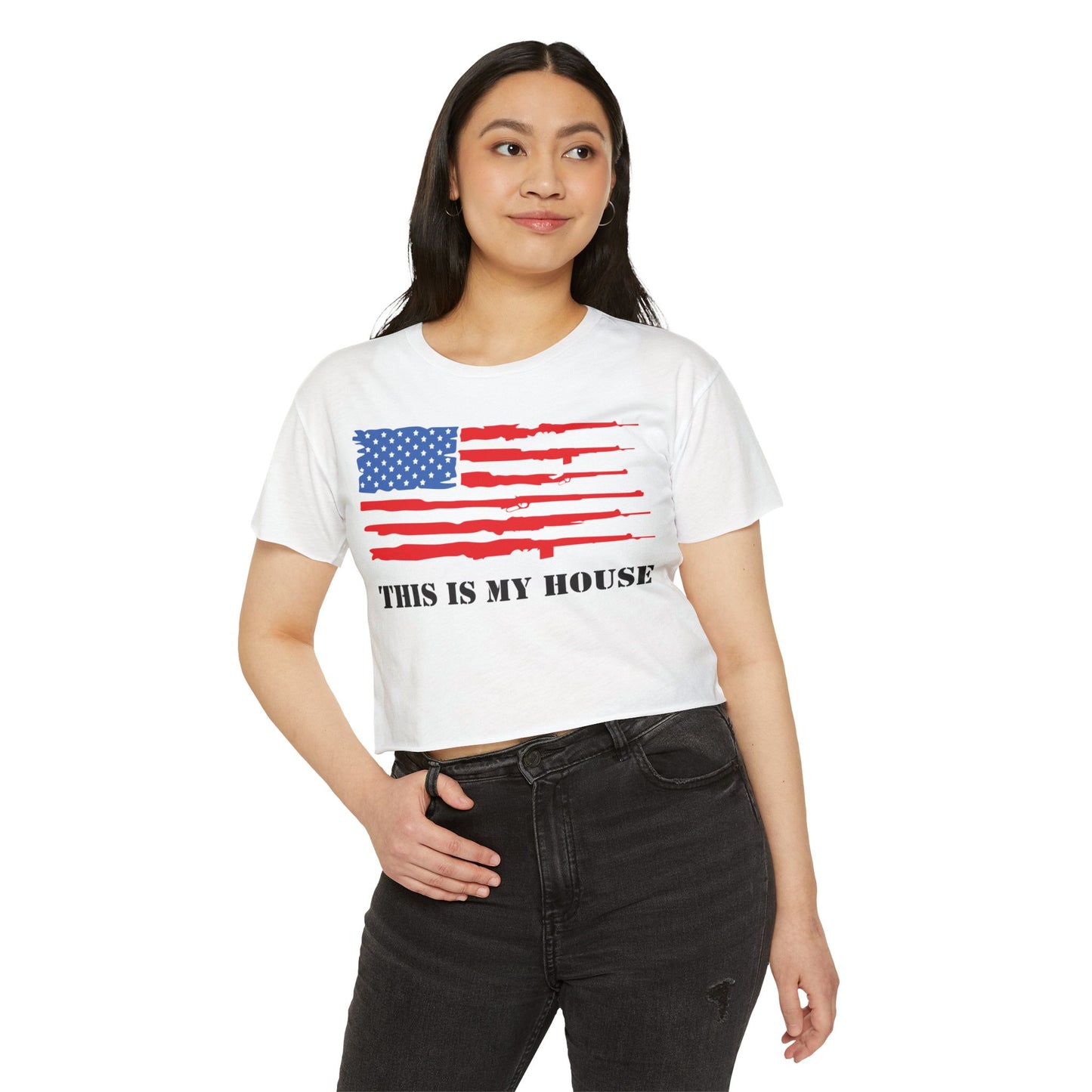 This Is My House Patriotic Crop Top