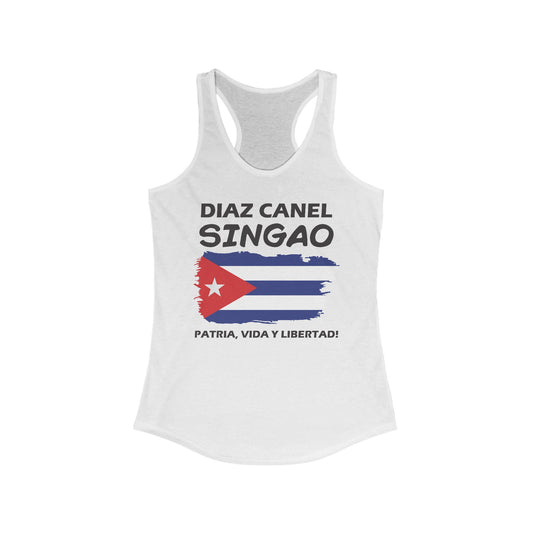 Díaz Canel Singao Patriótico Racerback Tank