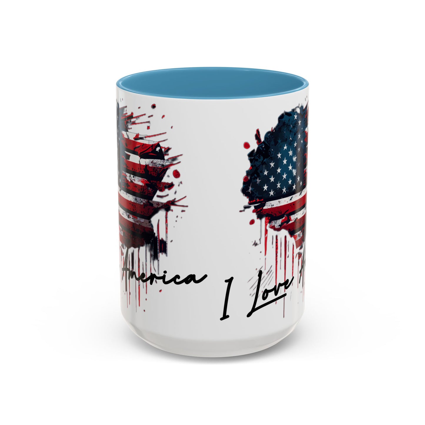 I Love America Heart Flag Coffee Mug