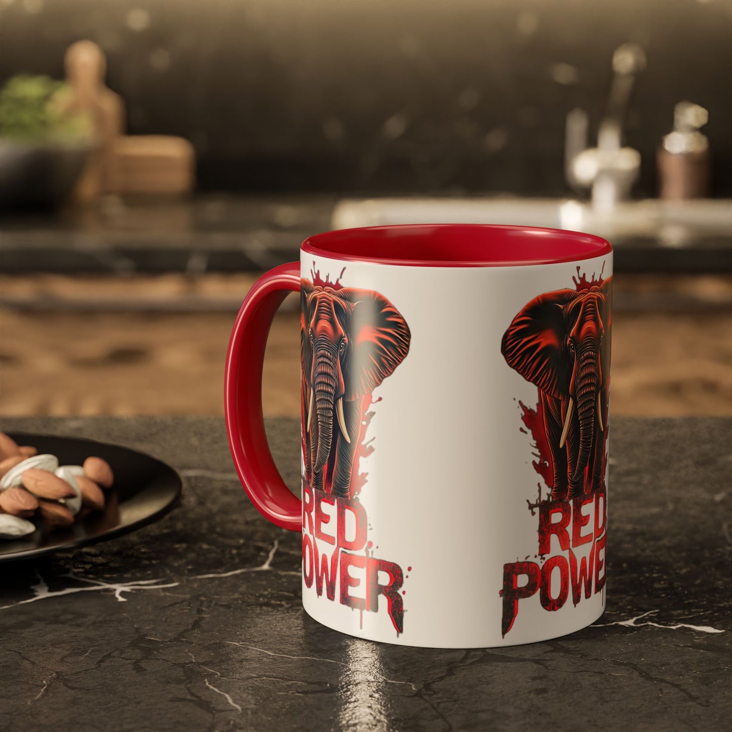 Red Power Patriotic Elephant Coffee Mug