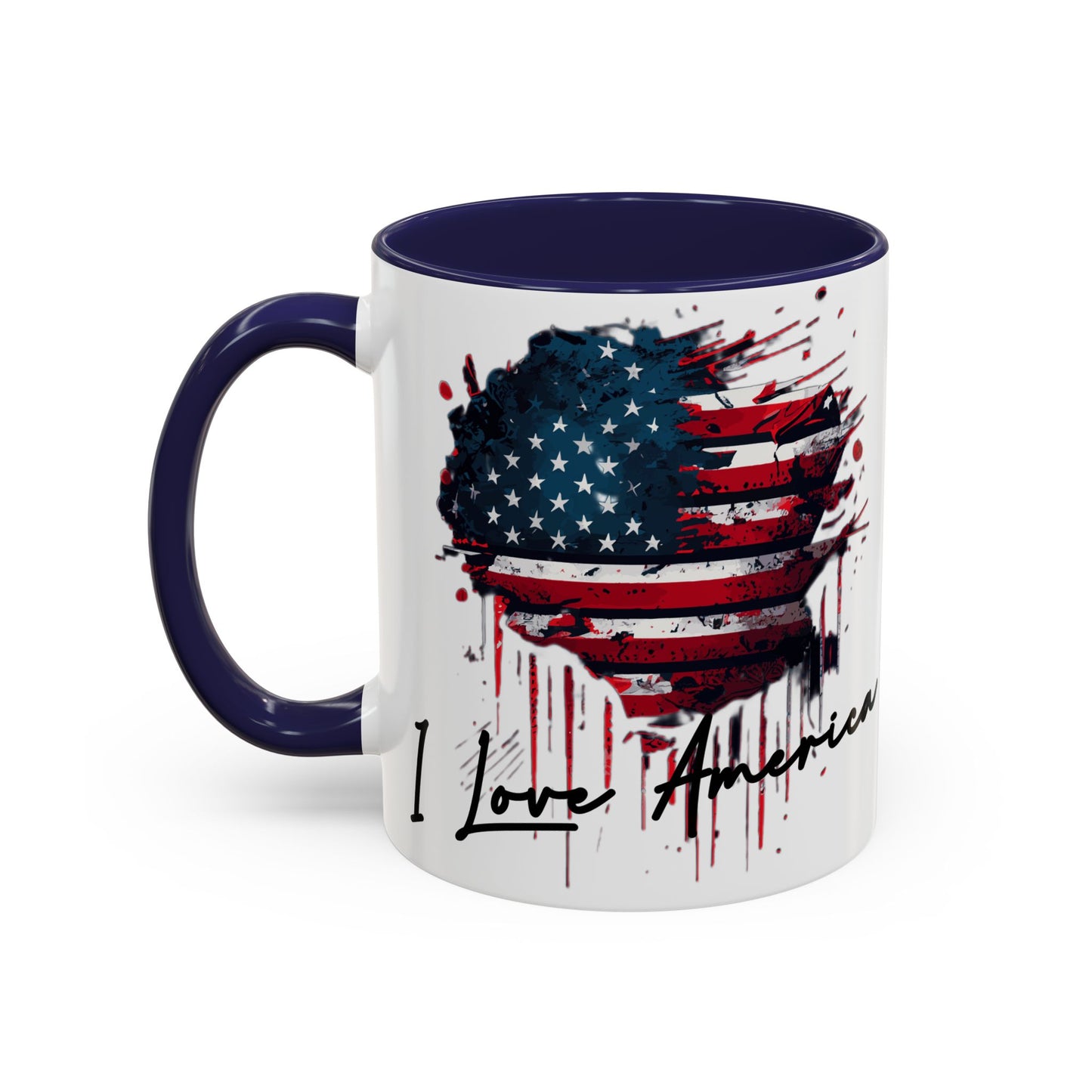 I Love America Heart Flag Coffee Mug